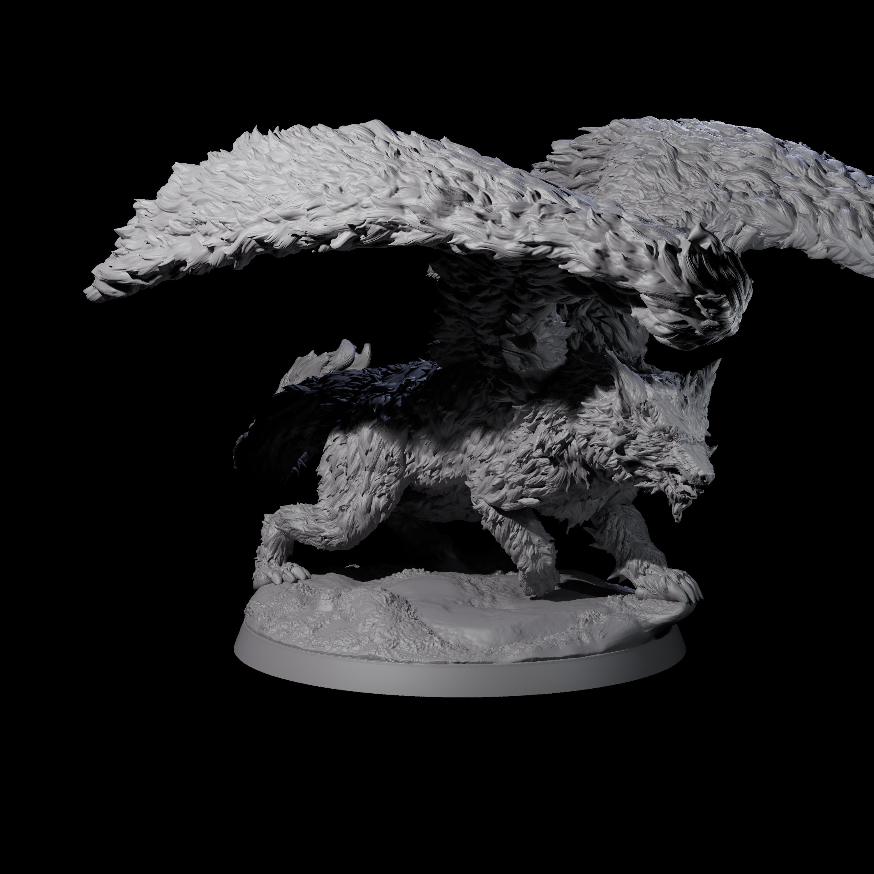 Celestial Dire Wolf Miniature for Dungeons and Dragons, Pathfinder or other TTRPGs