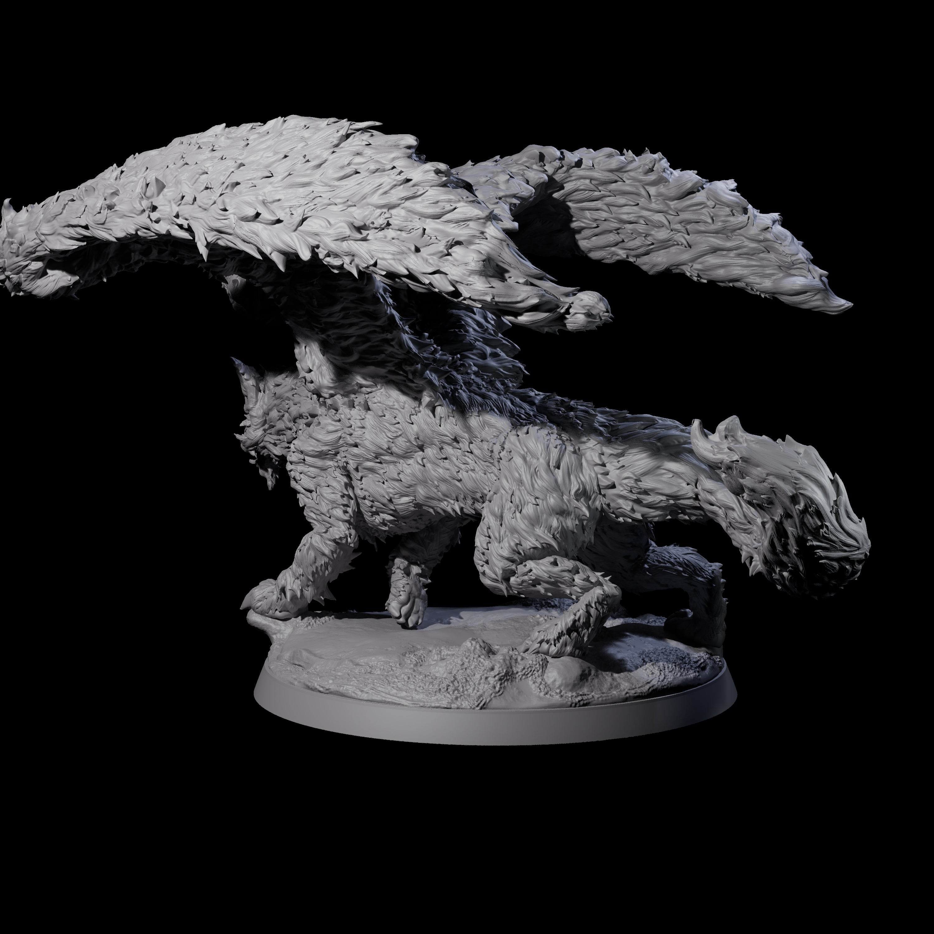 Celestial Dire Wolf Miniature for Dungeons and Dragons, Pathfinder or other TTRPGs