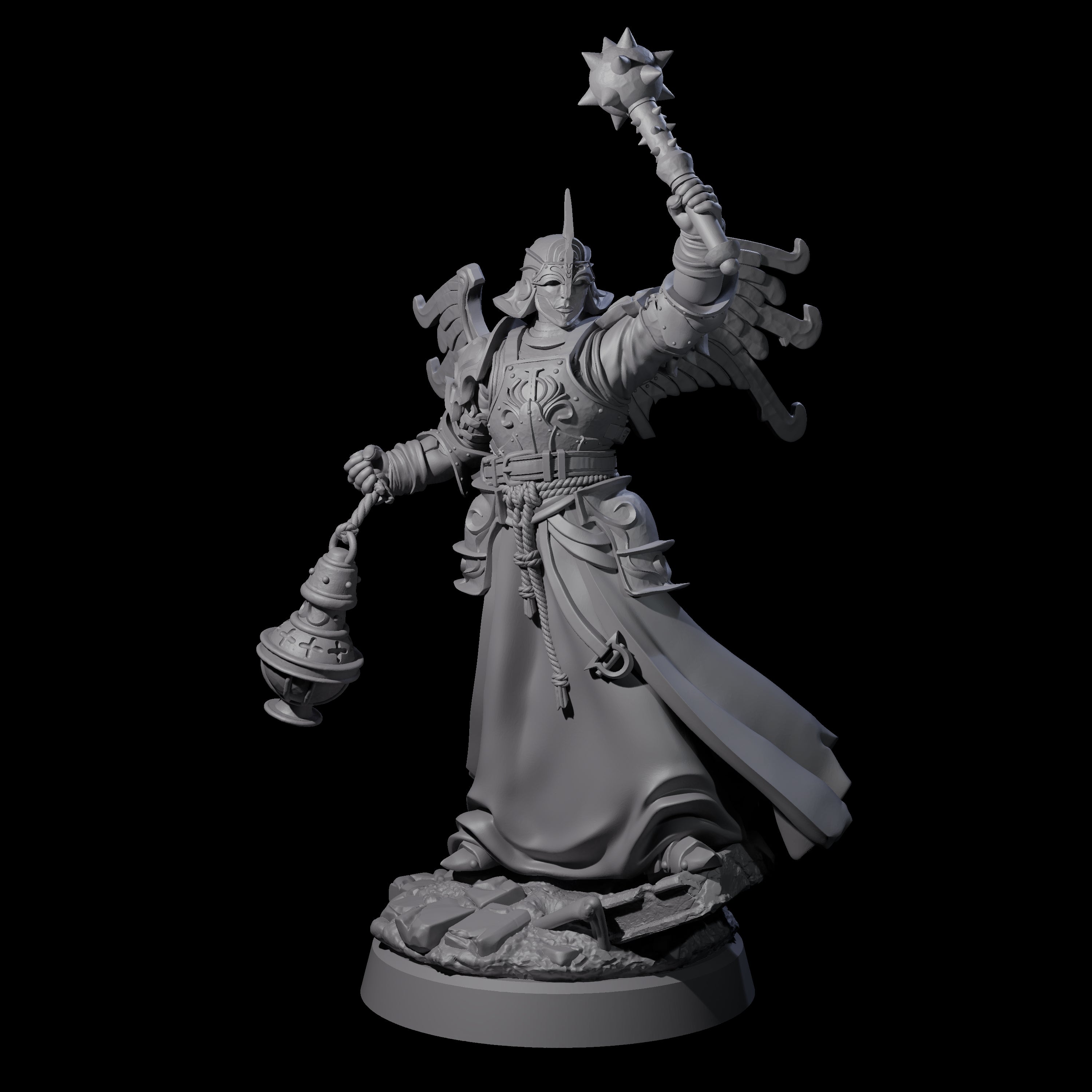 Censor Swinging Human Paladin Miniature for Dungeons and Dragons, Pathfinder or other TTRPGs