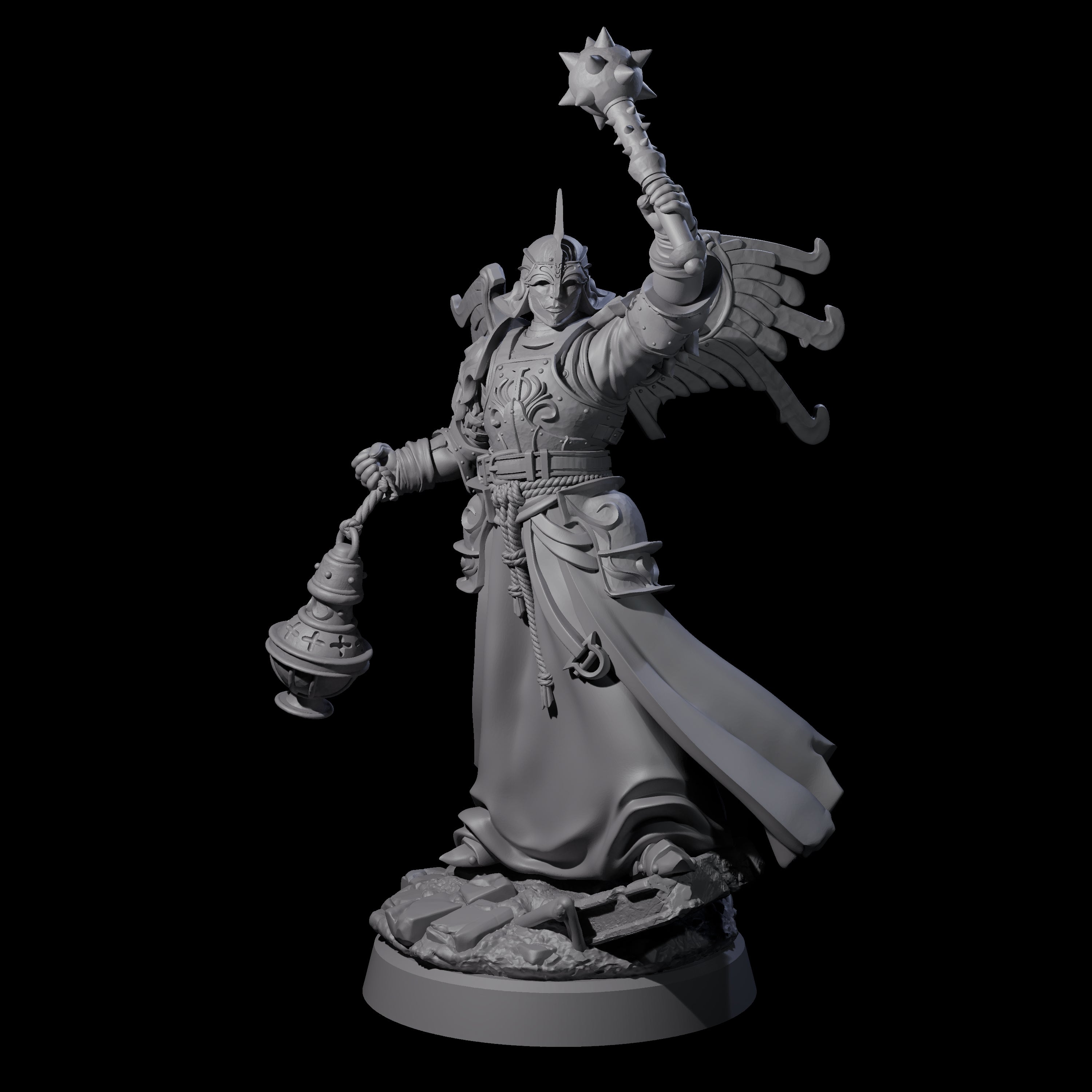 Censor Swinging Human Paladin Miniature for Dungeons and Dragons, Pathfinder or other TTRPGs