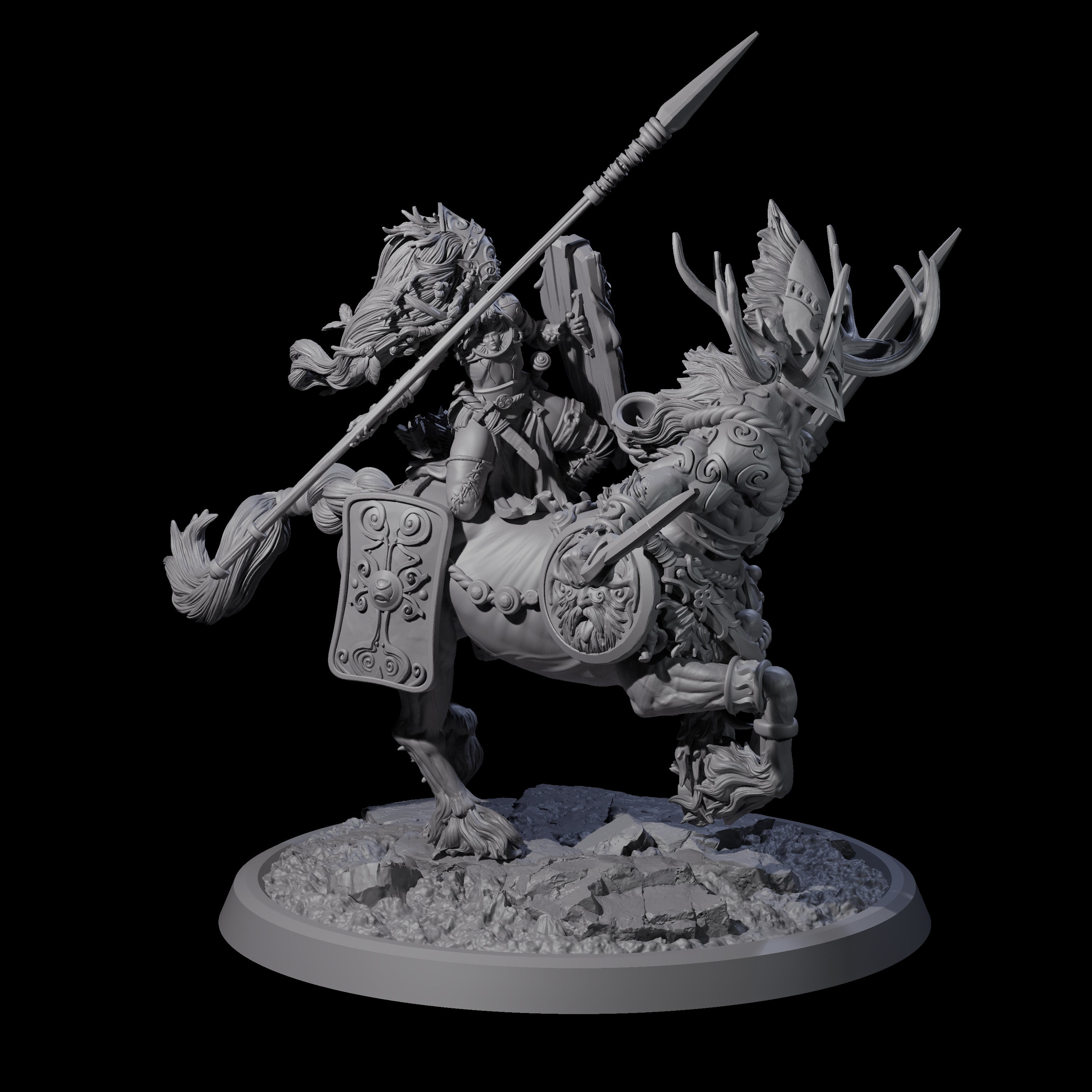 Centaur Elf Teamup B Miniature for Dungeons and Dragons, Pathfinder or other TTRPGs