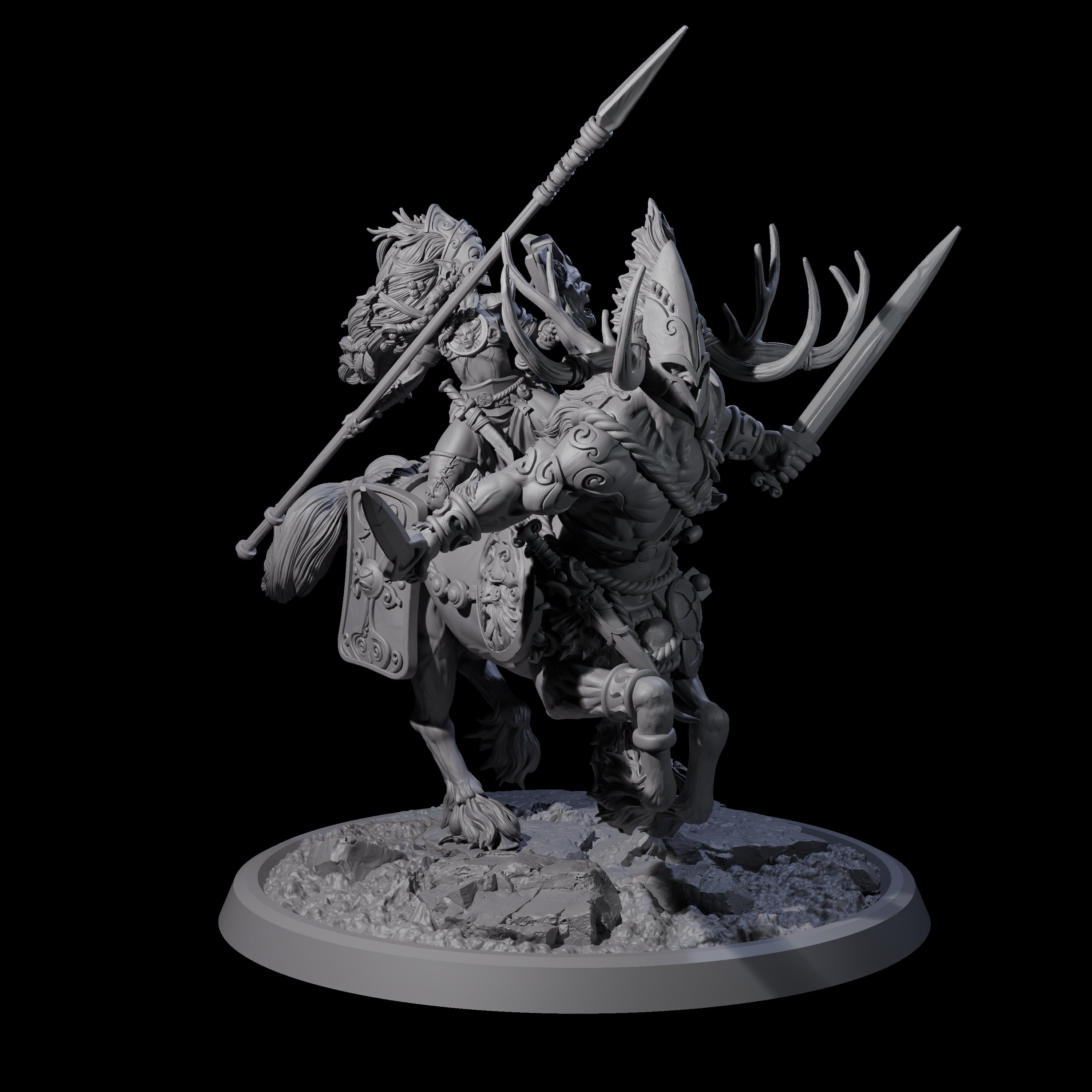 Centaur Elf Teamup B Miniature for Dungeons and Dragons, Pathfinder or other TTRPGs