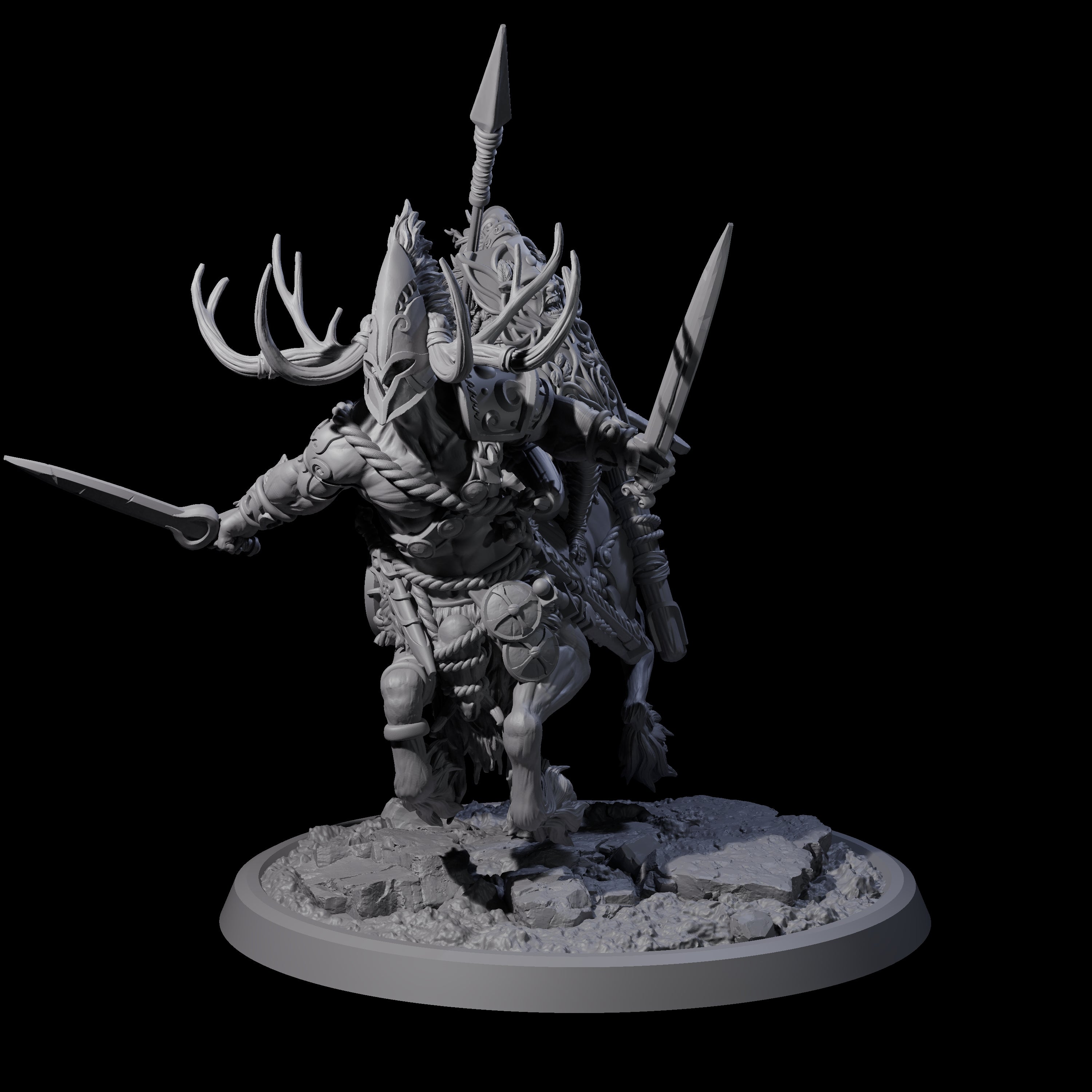 Centaur Elf Teamup B Miniature for Dungeons and Dragons, Pathfinder or other TTRPGs