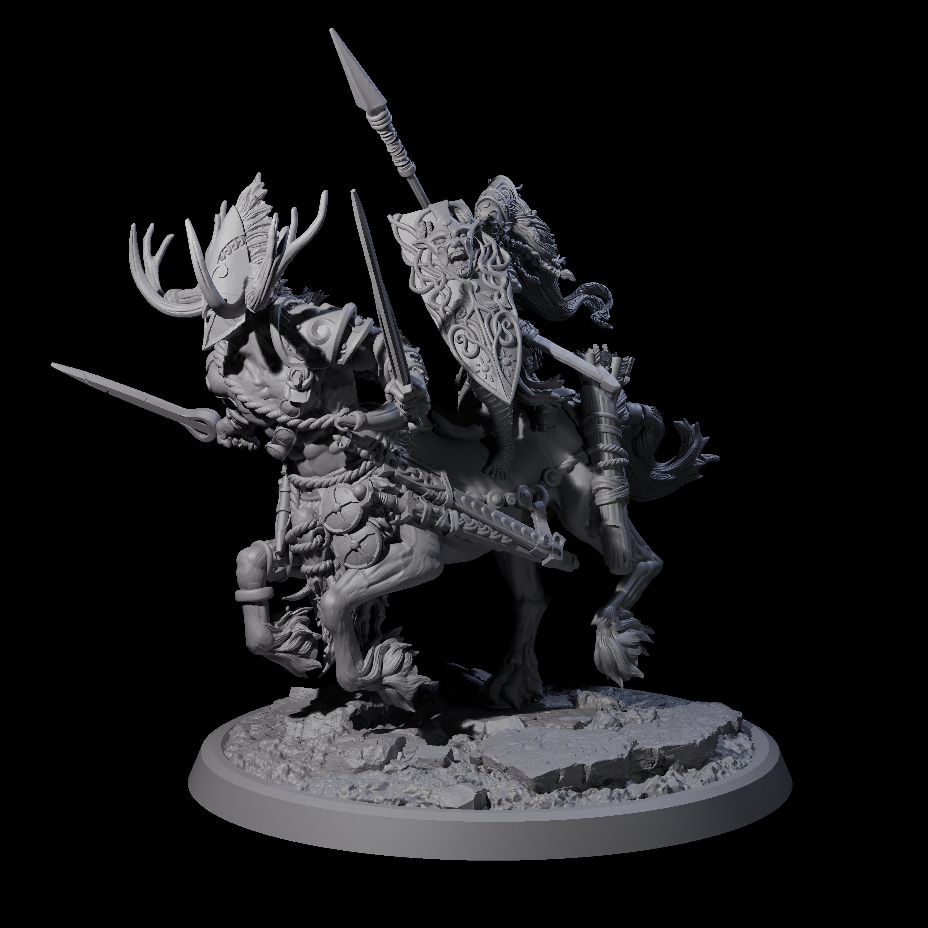 Centaur Elf Teamup B Miniature for Dungeons and Dragons, Pathfinder or other TTRPGs