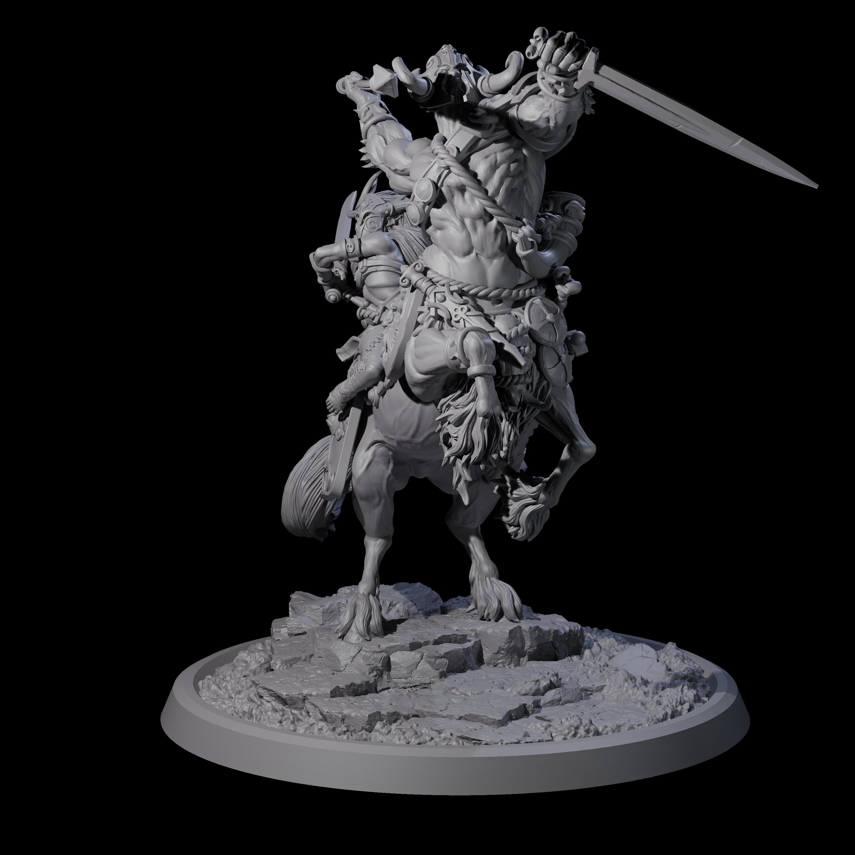 Centaur Elf Teamup C Miniature for Dungeons and Dragons, Pathfinder or other TTRPGs
