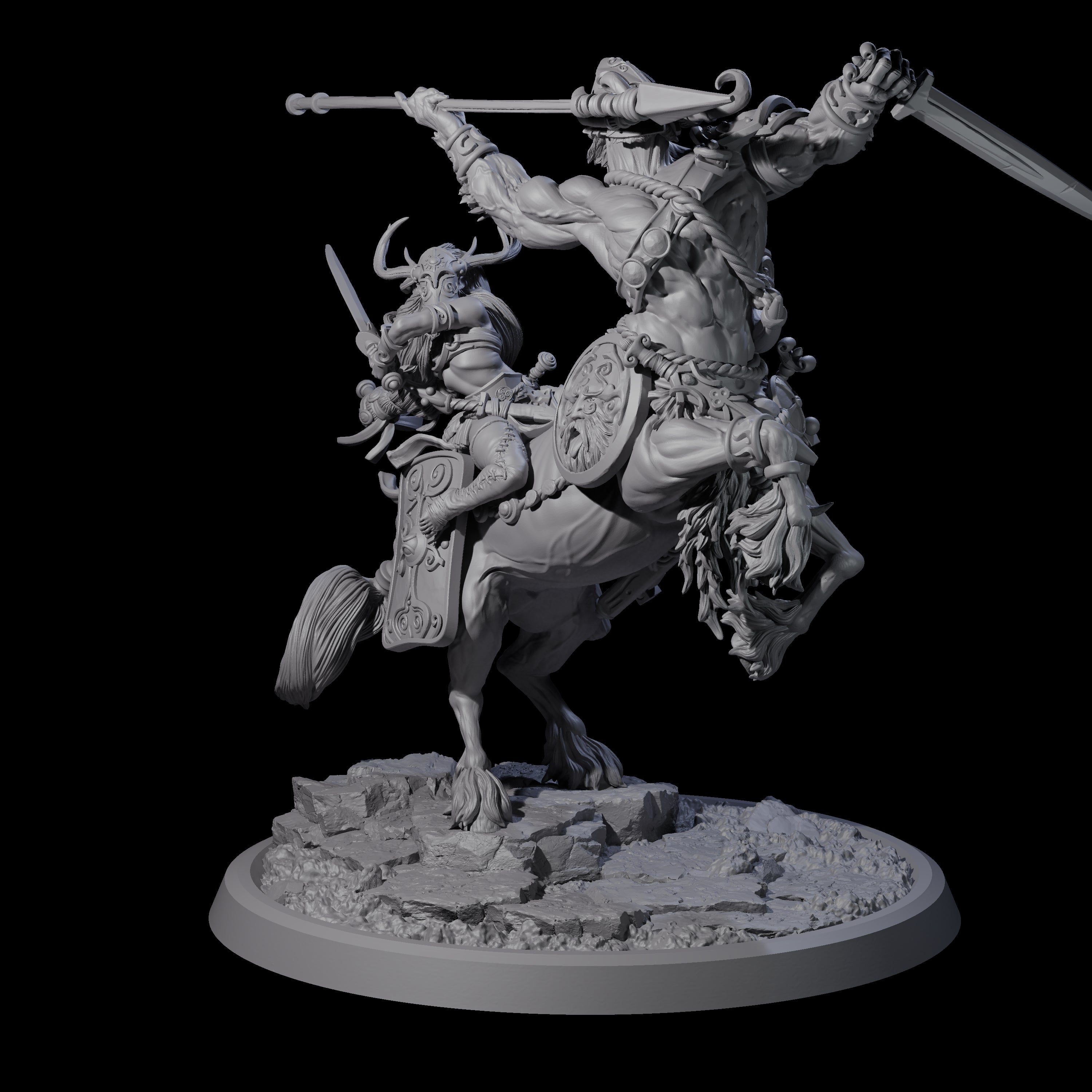 Centaur Elf Teamup C Miniature for Dungeons and Dragons, Pathfinder or other TTRPGs