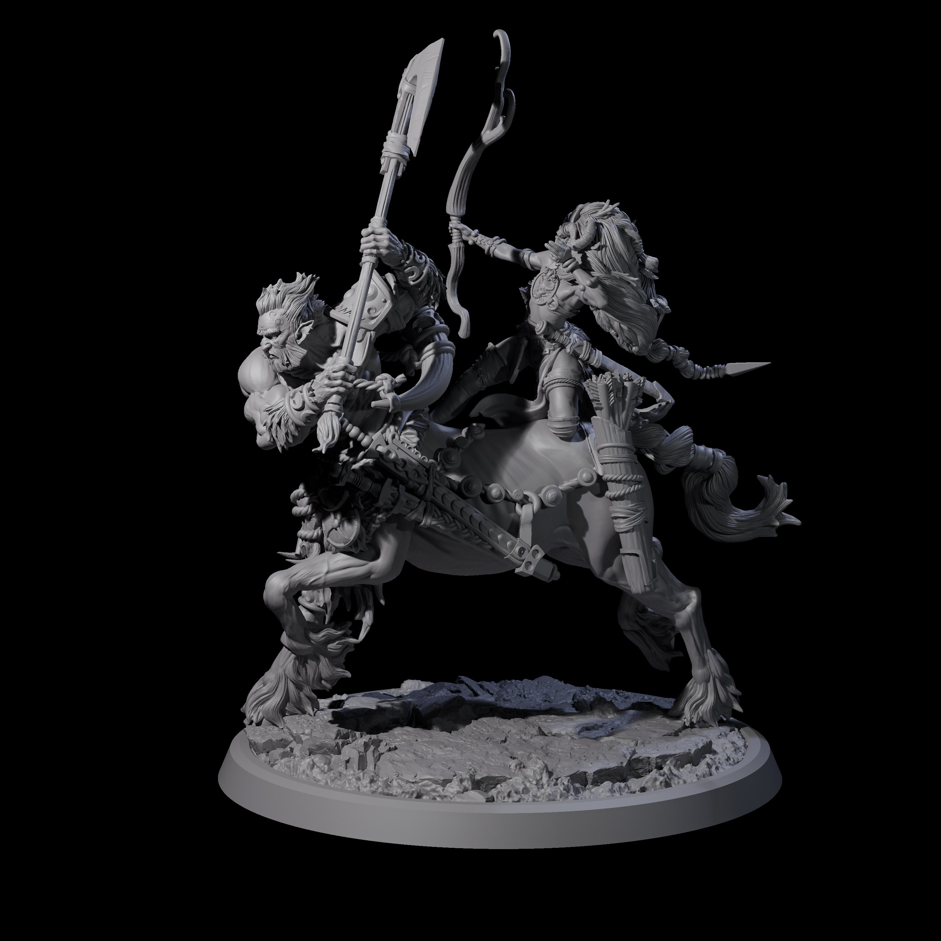 Centaur Elf Teamup D Miniature for Dungeons and Dragons, Pathfinder or other TTRPGs