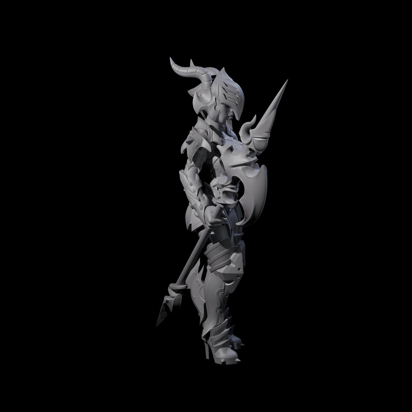 Ceremonial Dragon Guard Trooper Miniature for Dungeons and Dragons, Pathfinder or other TTRPGs