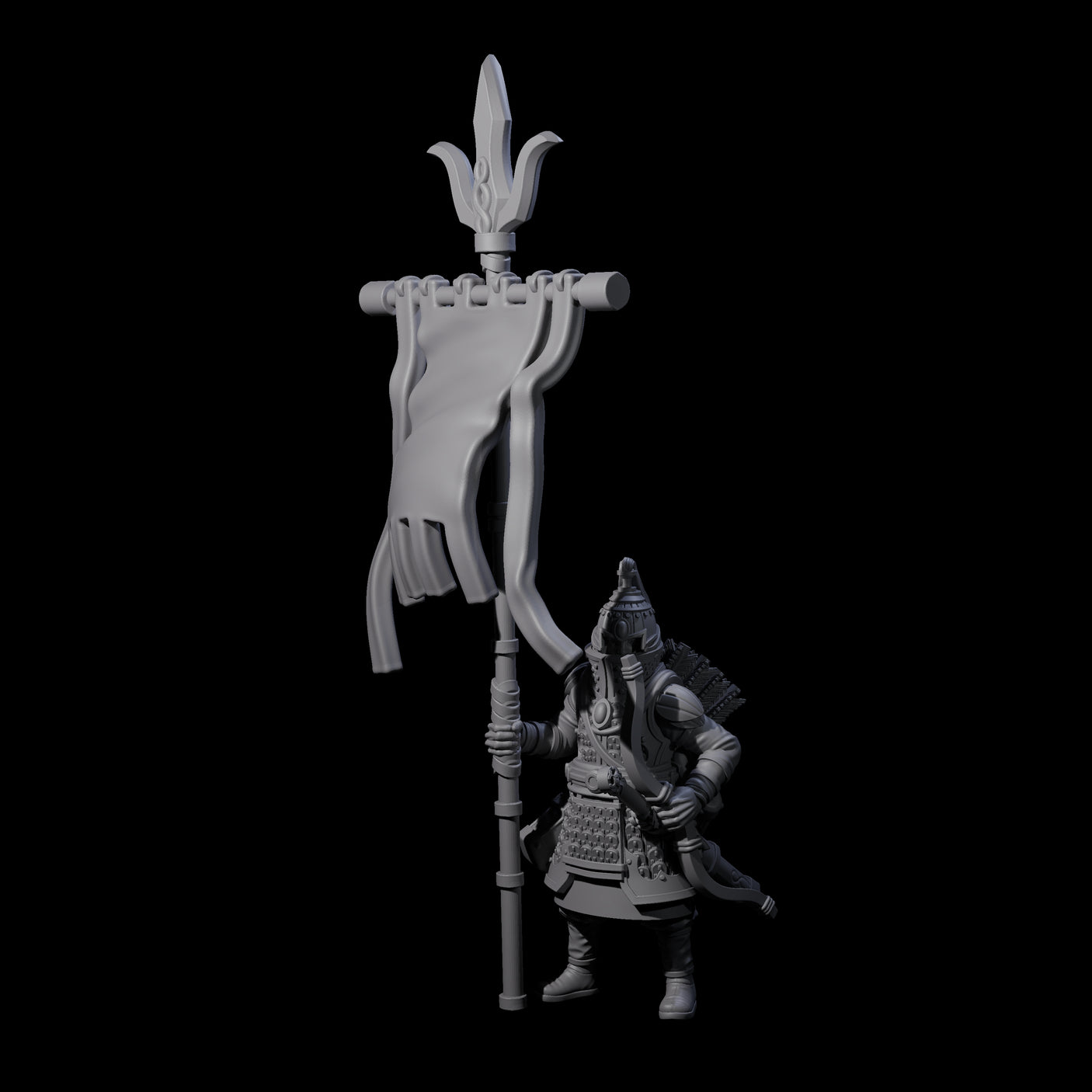 Ceremonial Human Standard Bearer Miniature for Dungeons and Dragons, Pathfinder or other TTRPGs