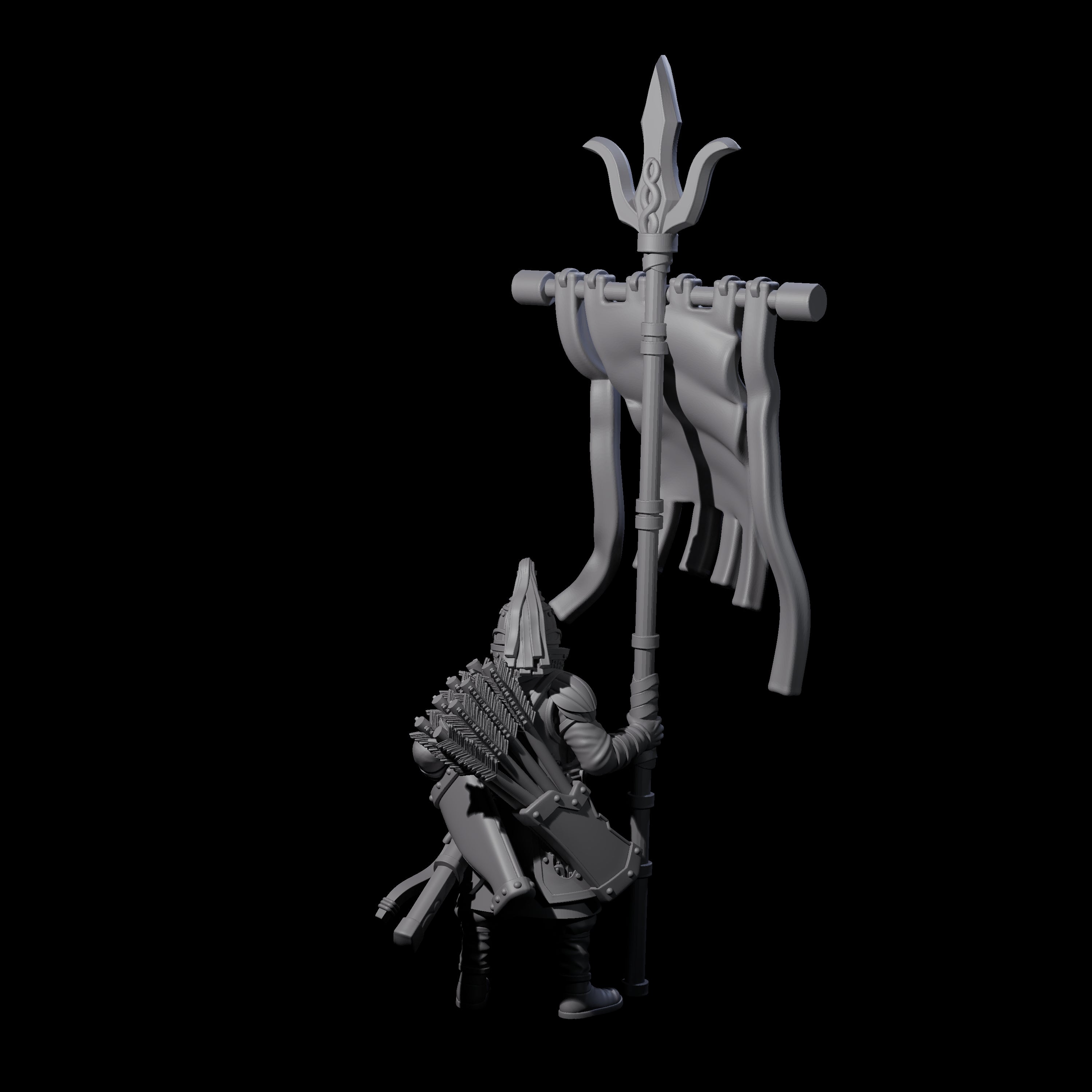 Ceremonial Human Standard Bearer Miniature for Dungeons and Dragons, Pathfinder or other TTRPGs