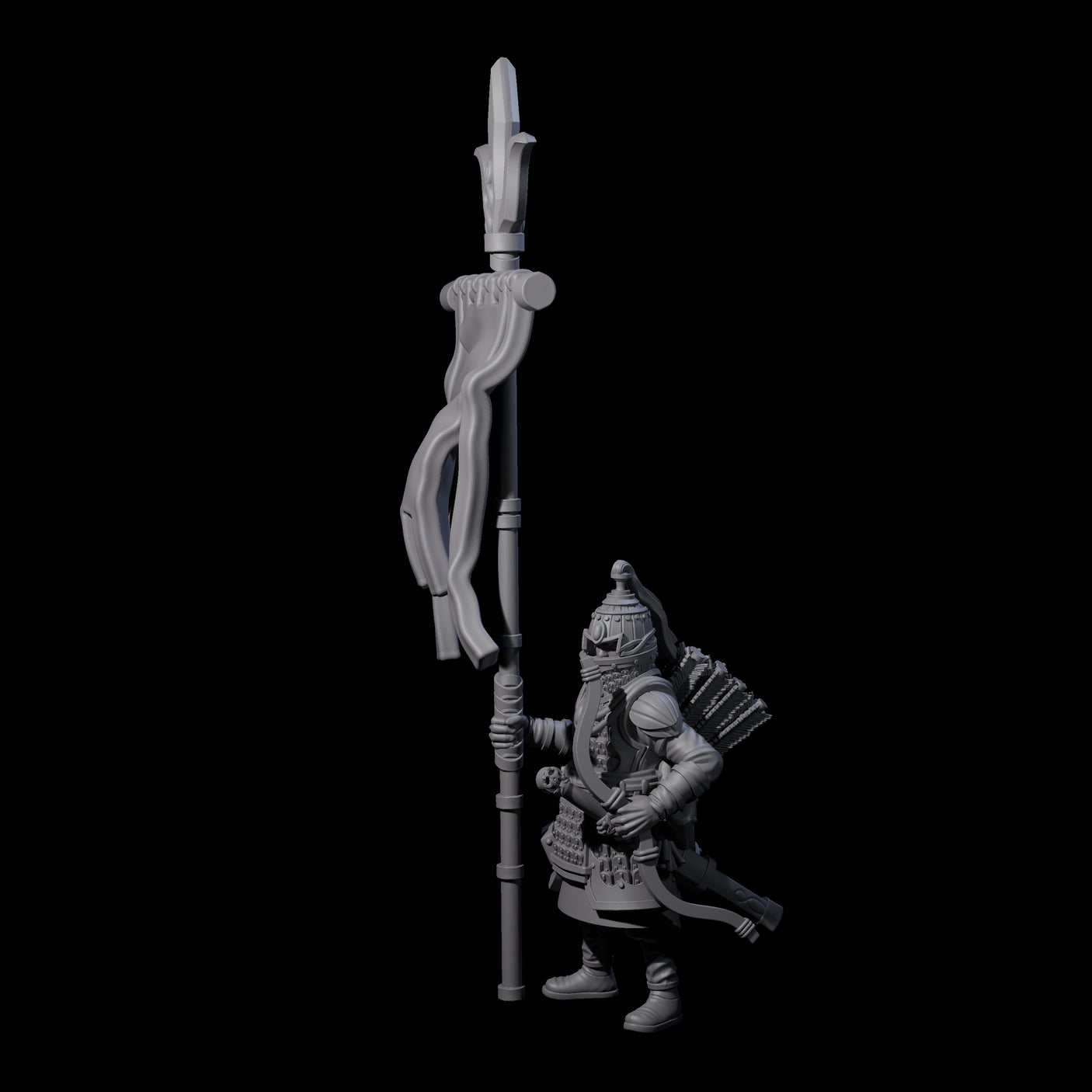 Ceremonial Human Standard Bearer Miniature for Dungeons and Dragons, Pathfinder or other TTRPGs