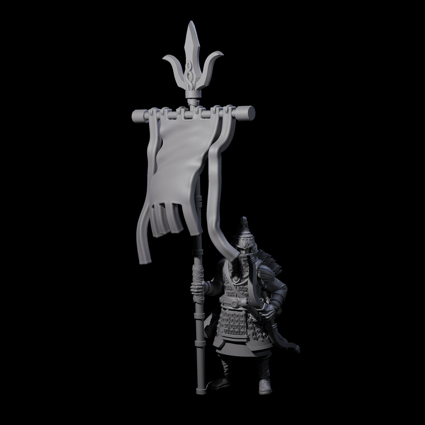 Ceremonial Human Standard Bearer Miniature for Dungeons and Dragons, Pathfinder or other TTRPGs