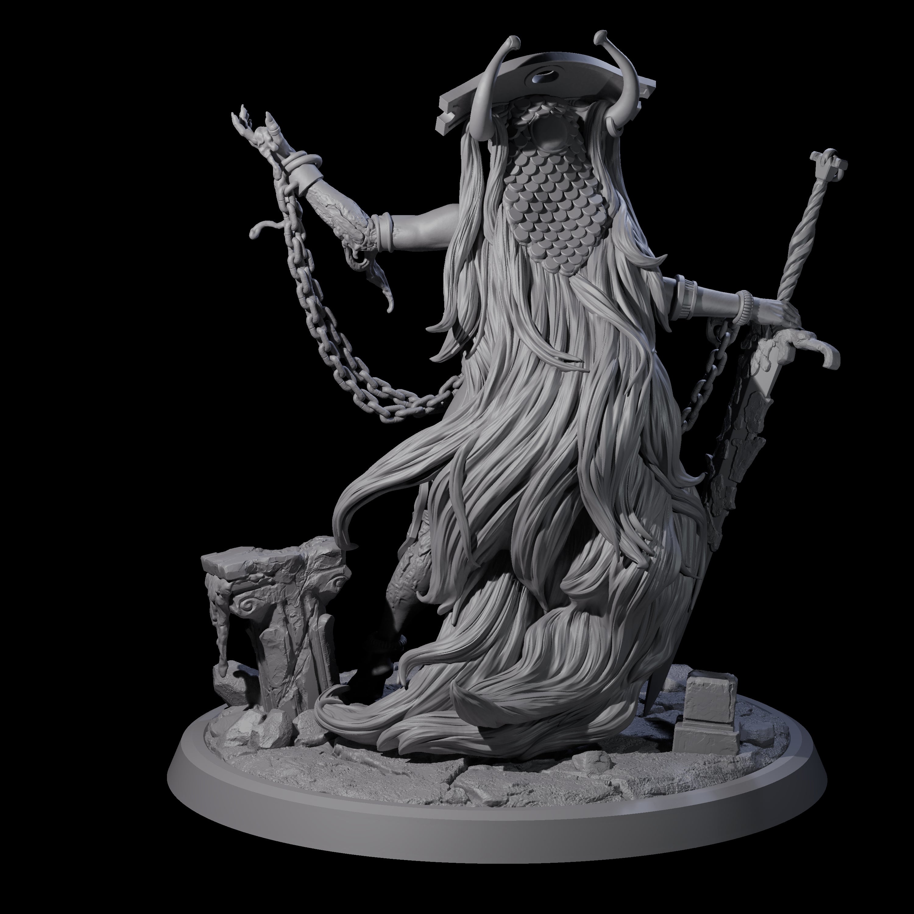 Chainbound Kyton Priestess A Miniature for Dungeons and Dragons, Pathfinder or other TTRPGs
