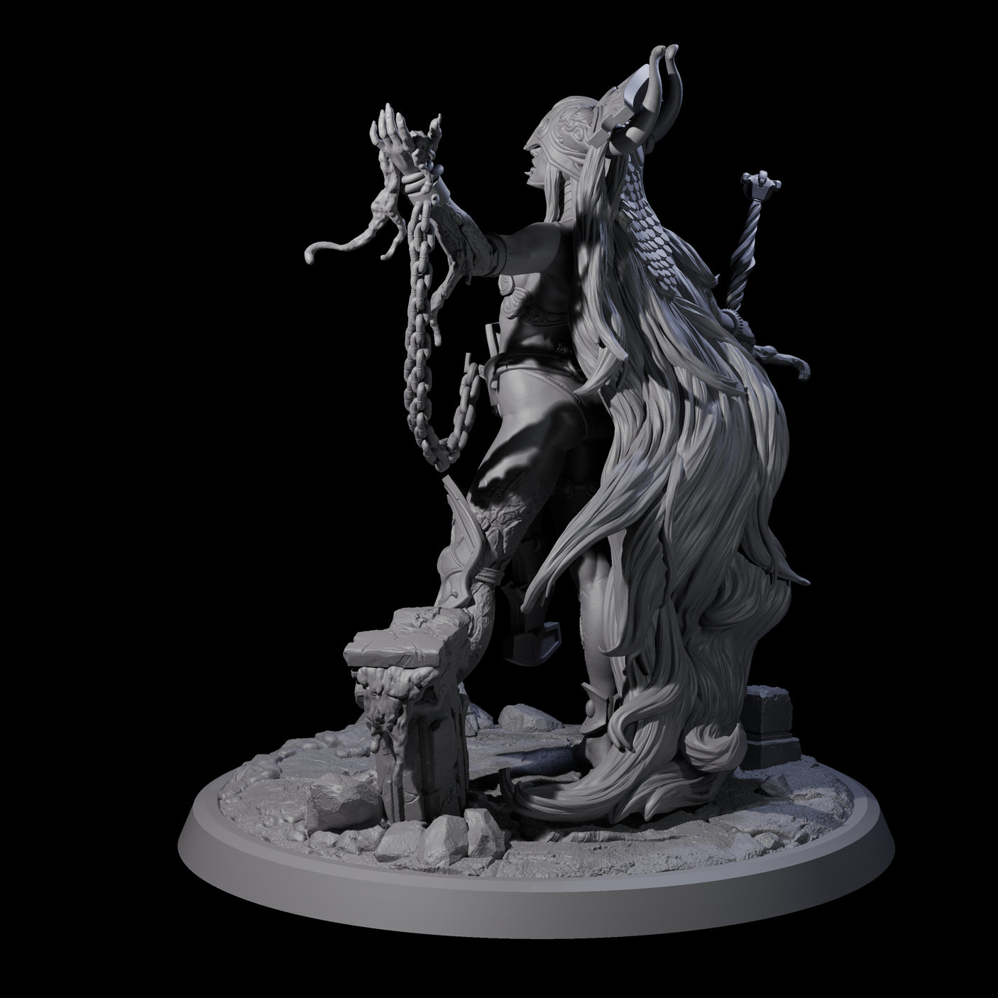 Chainbound Kyton Priestess A Miniature for Dungeons and Dragons, Pathfinder or other TTRPGs