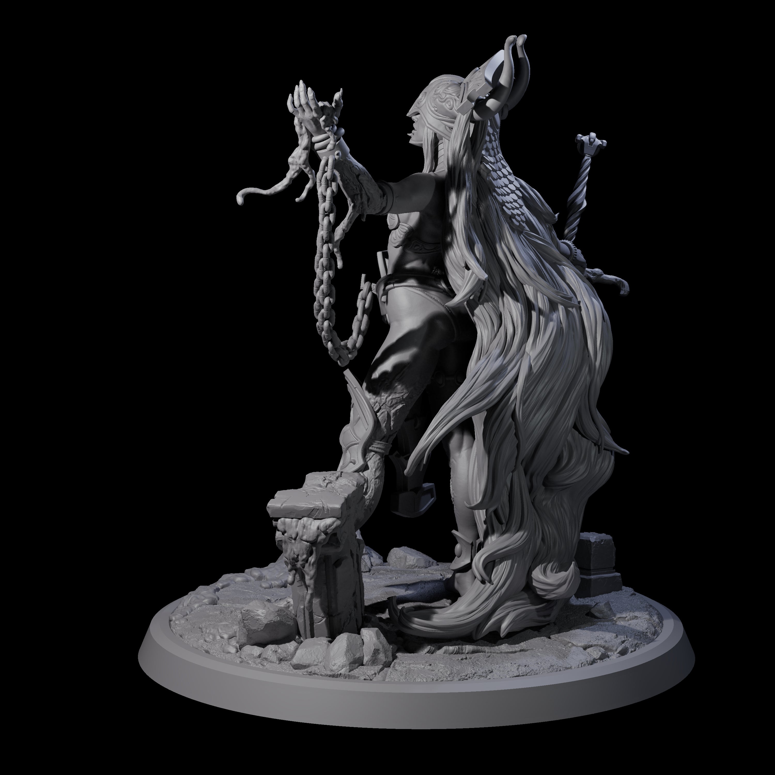 Chainbound Kyton Priestess A Miniature for Dungeons and Dragons, Pathfinder or other TTRPGs