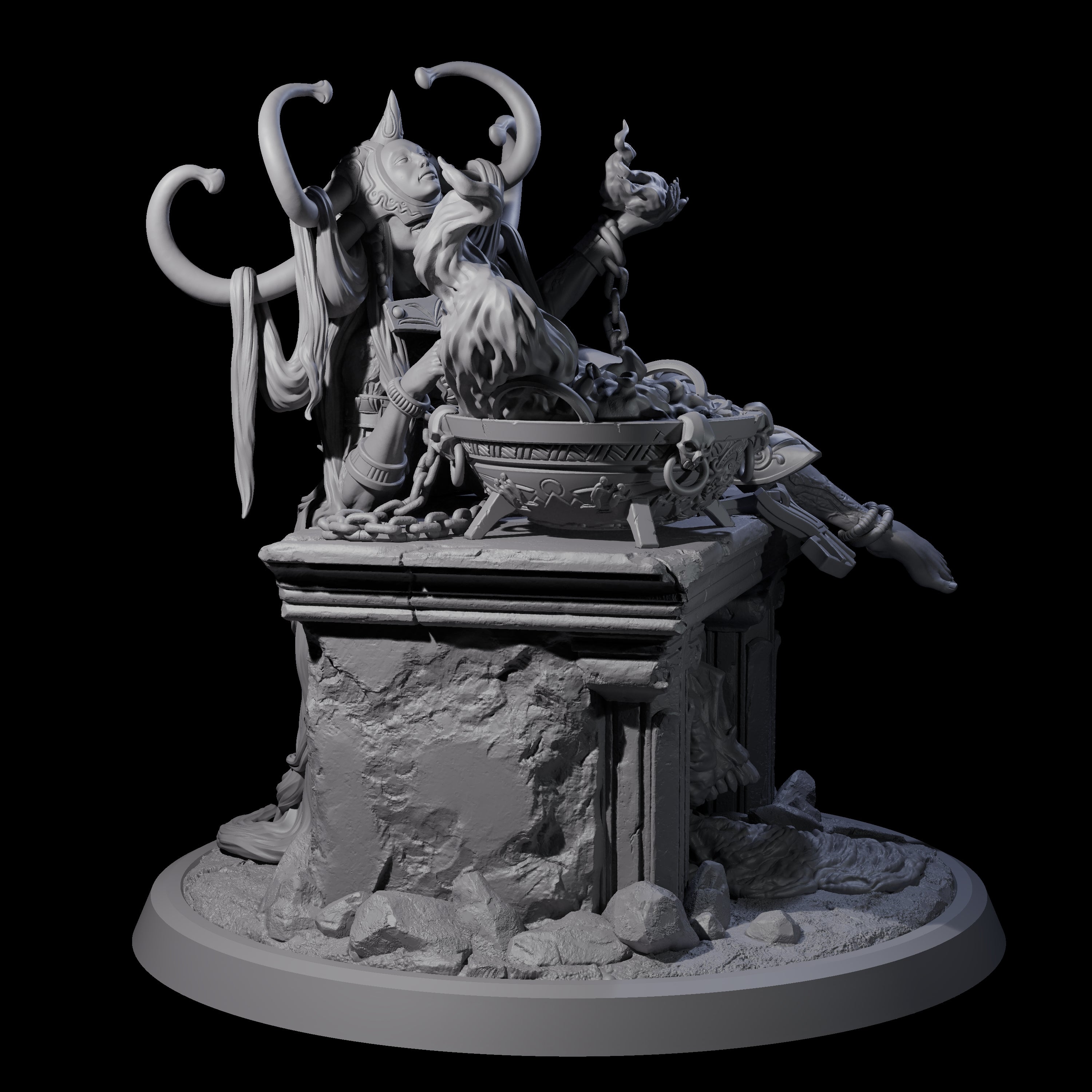 Chainbound Kyton Priestess B Miniature for Dungeons and Dragons, Pathfinder or other TTRPGs