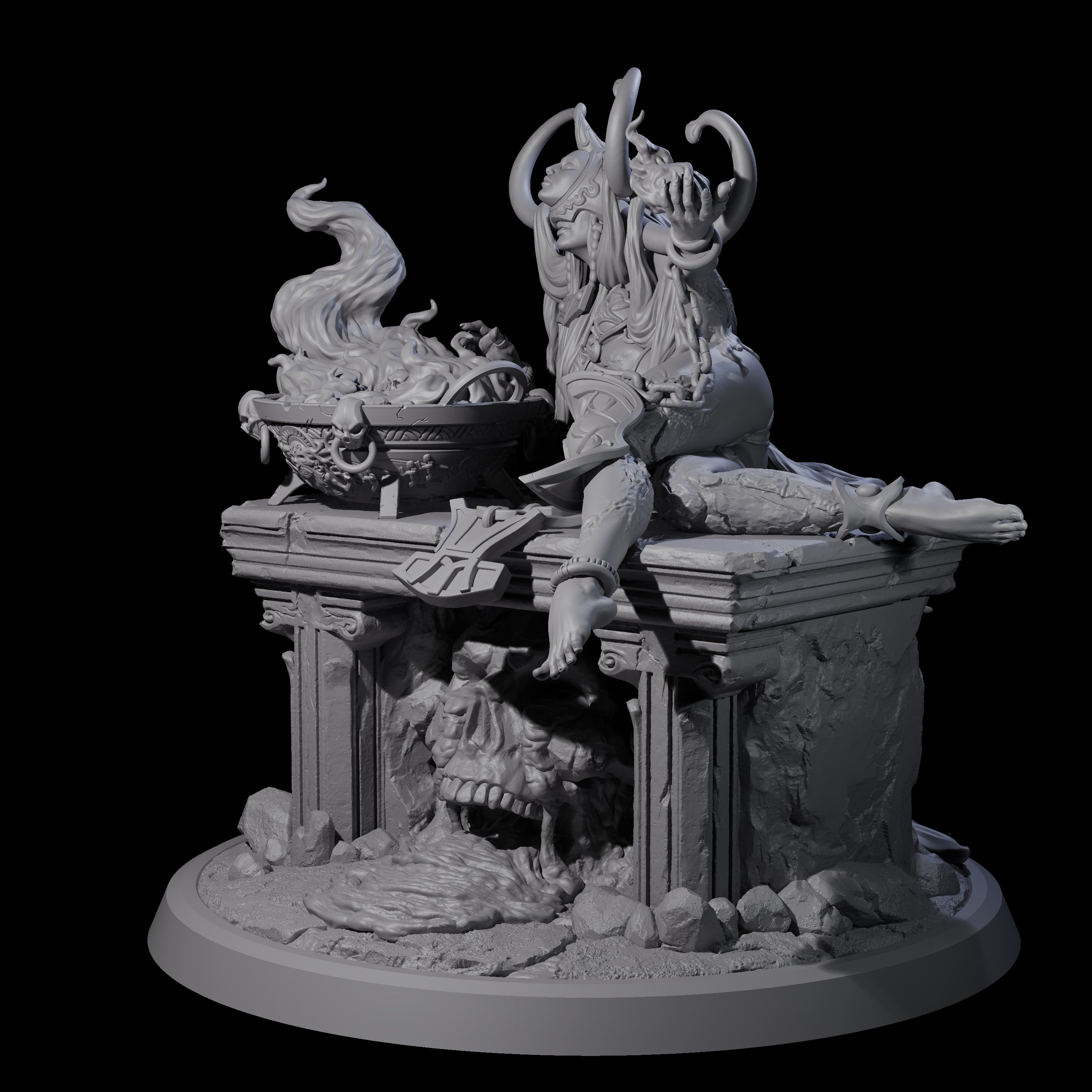 Chainbound Kyton Priestess B Miniature for Dungeons and Dragons, Pathfinder or other TTRPGs