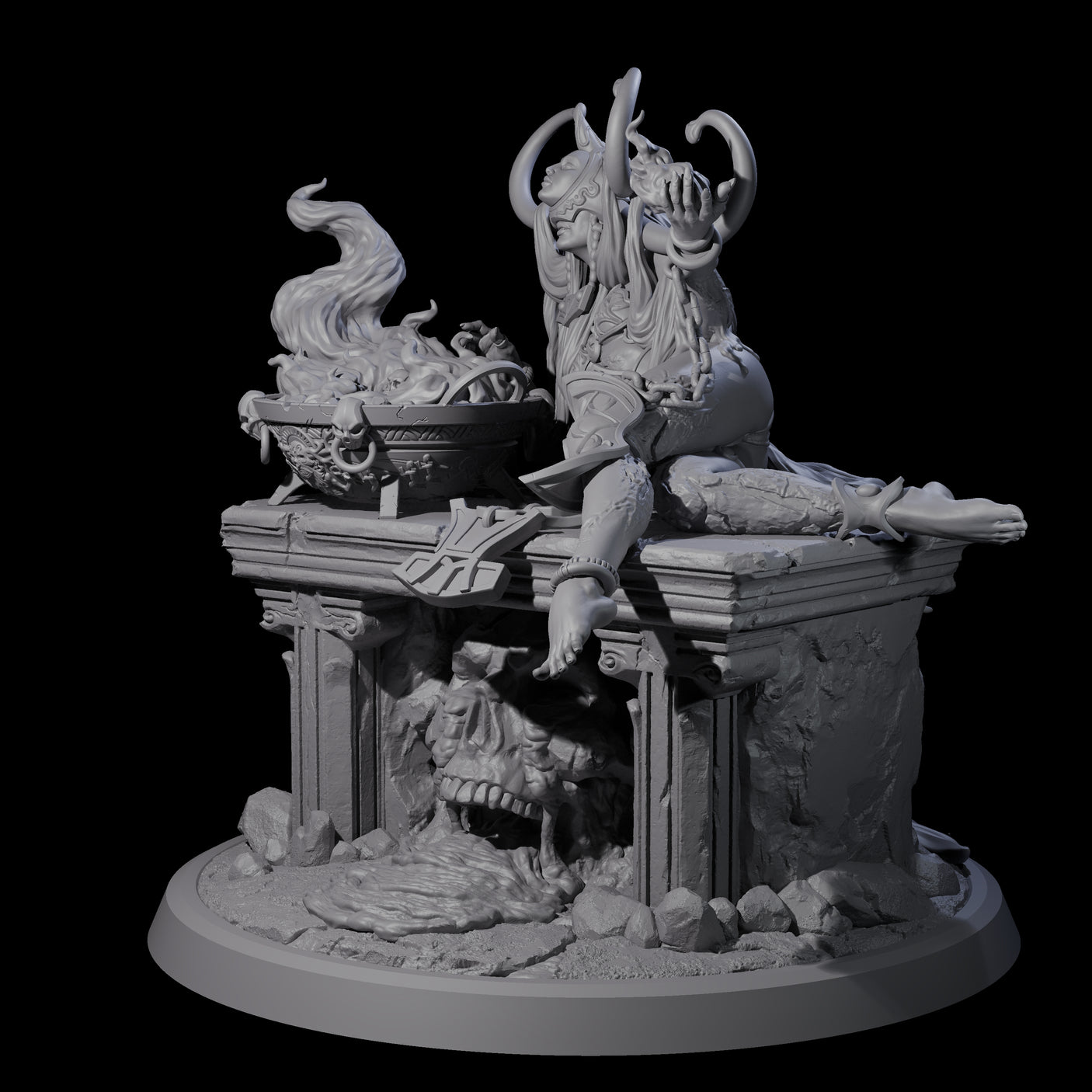 Chainbound Kyton Priestess B Miniature for Dungeons and Dragons, Pathfinder or other TTRPGs