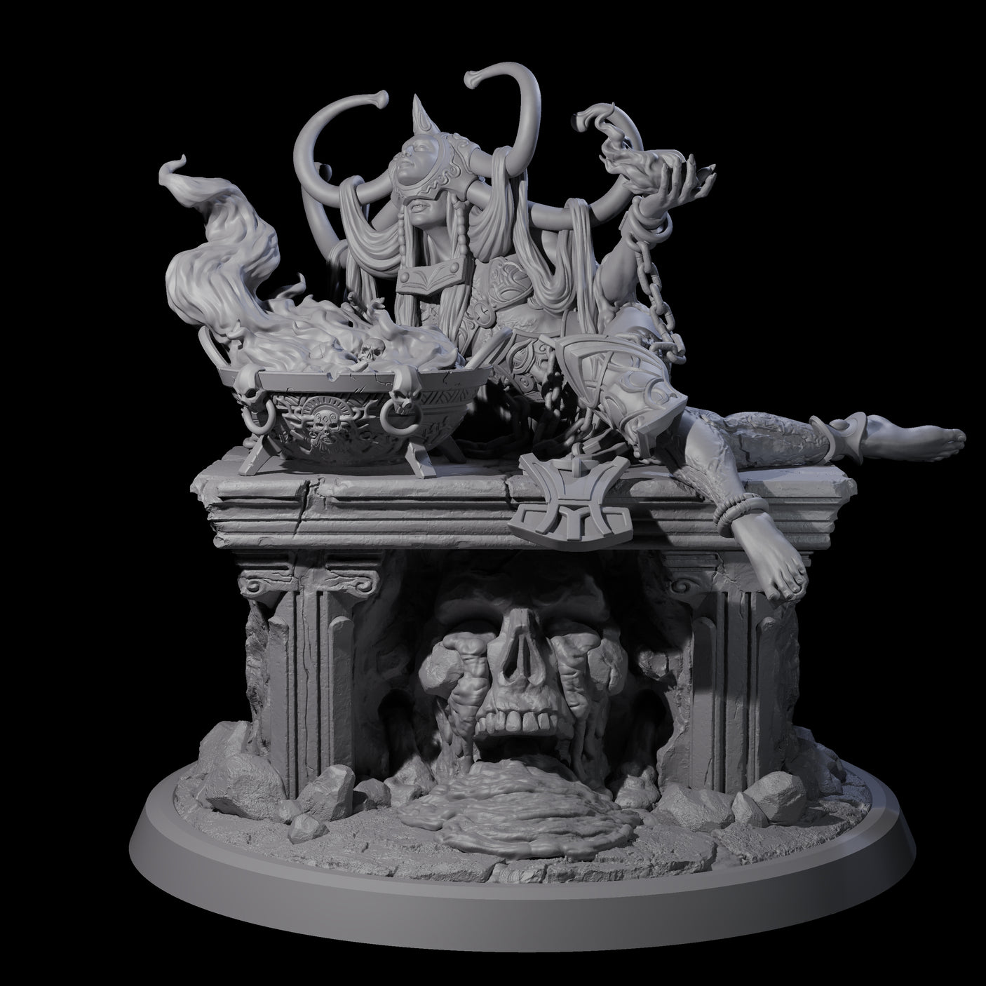 Chainbound Kyton Priestess B Miniature for Dungeons and Dragons, Pathfinder or other TTRPGs