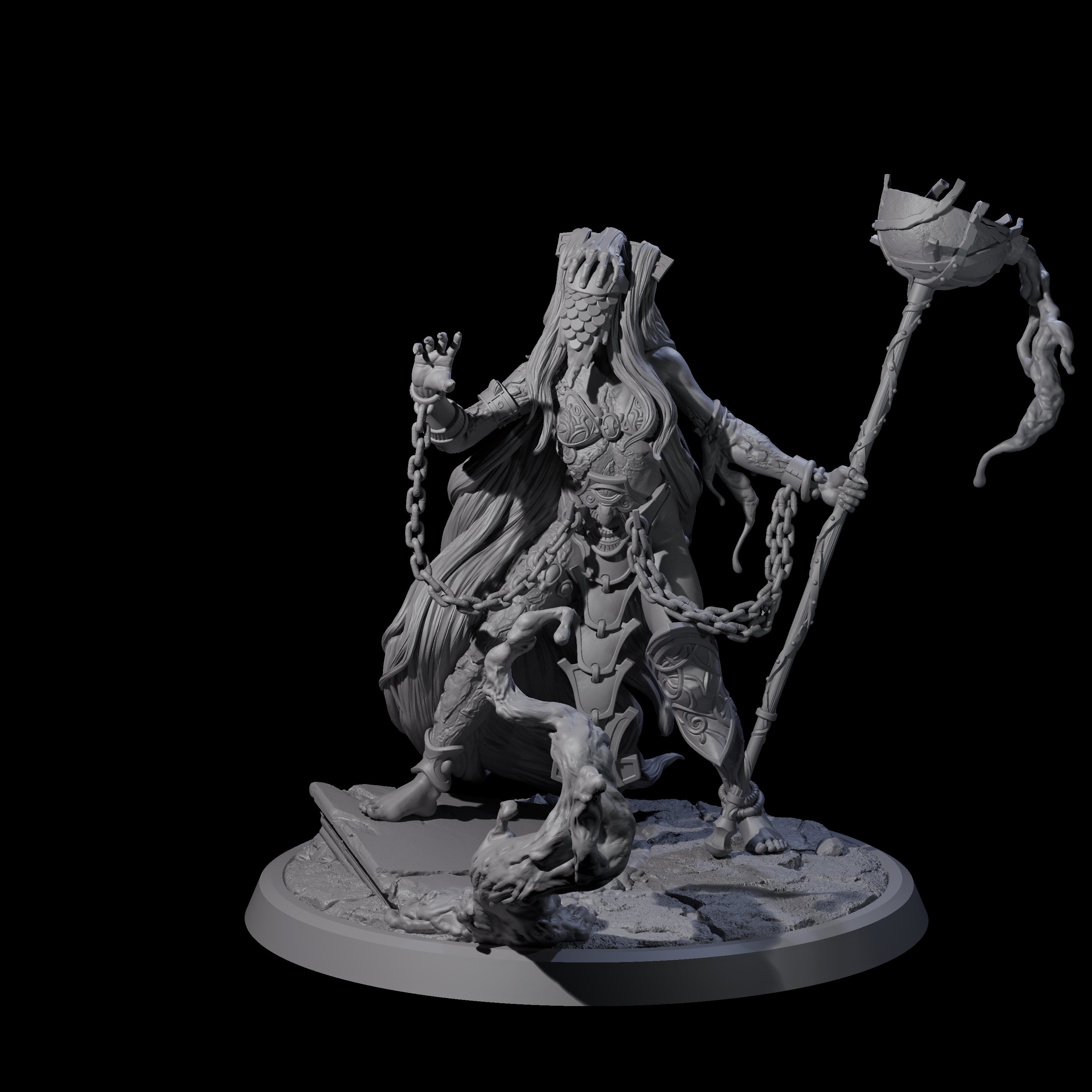 Chainbound Kyton Priestess C Miniature for Dungeons and Dragons, Pathfinder or other TTRPGs