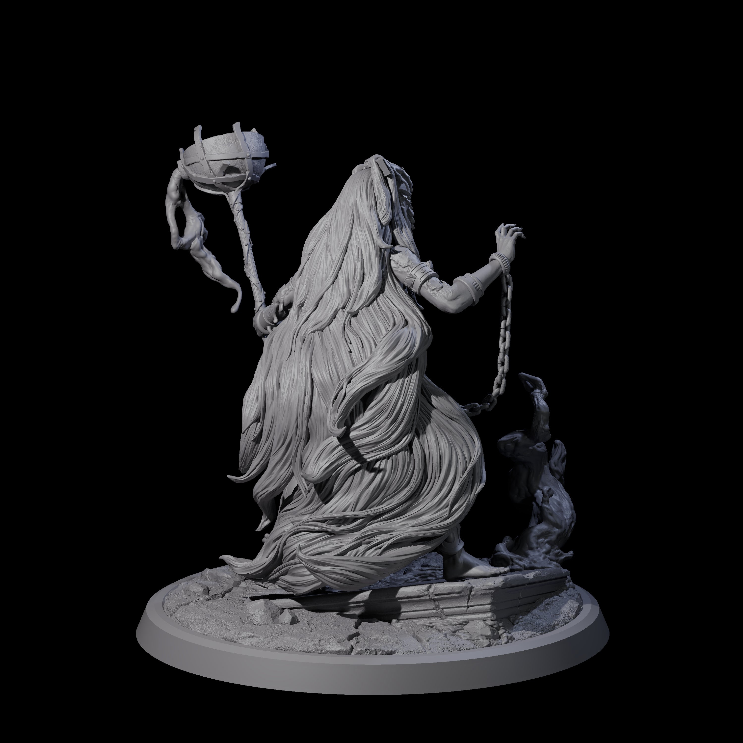 Chainbound Kyton Priestess C Miniature for Dungeons and Dragons, Pathfinder or other TTRPGs