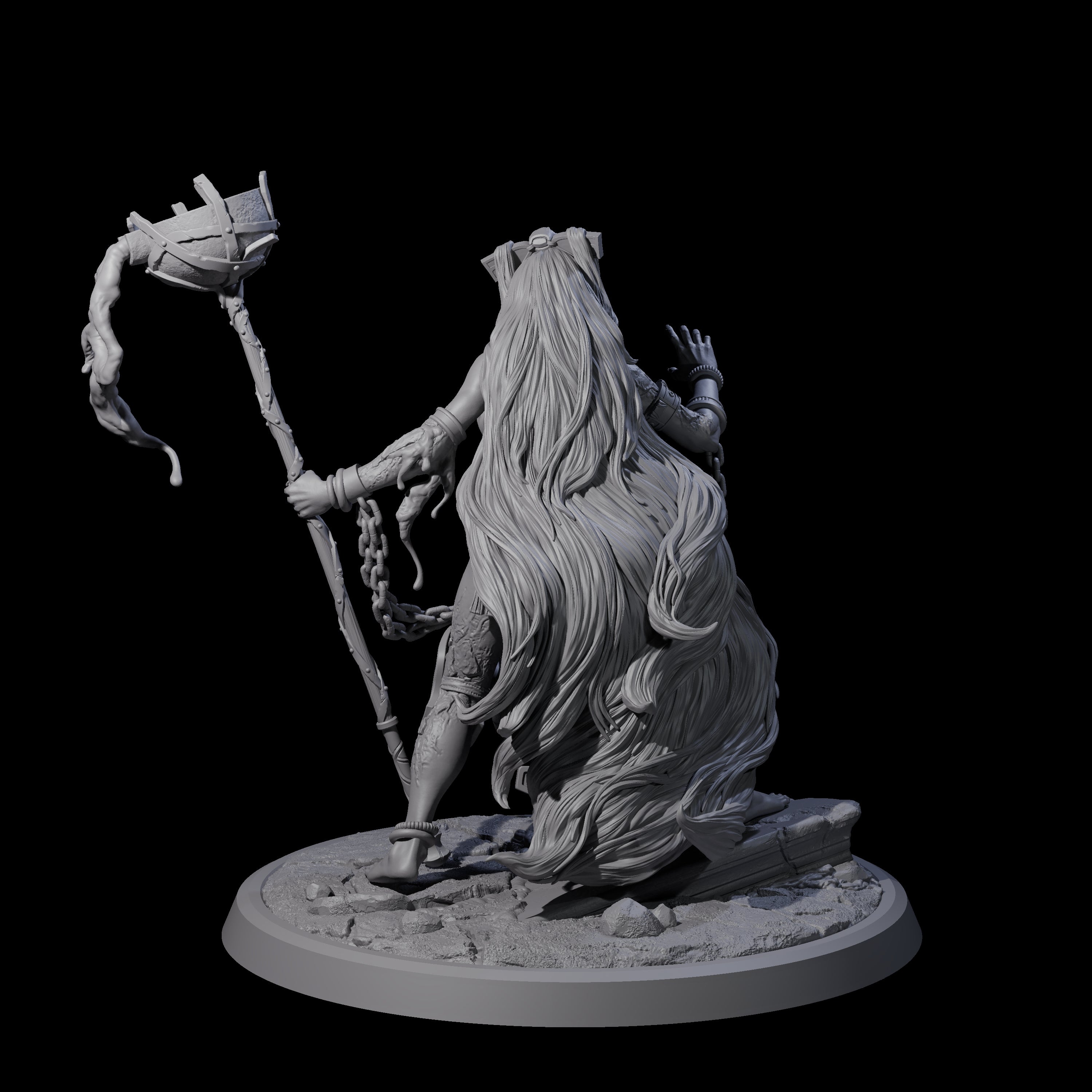 Chainbound Kyton Priestess C Miniature for Dungeons and Dragons, Pathfinder or other TTRPGs