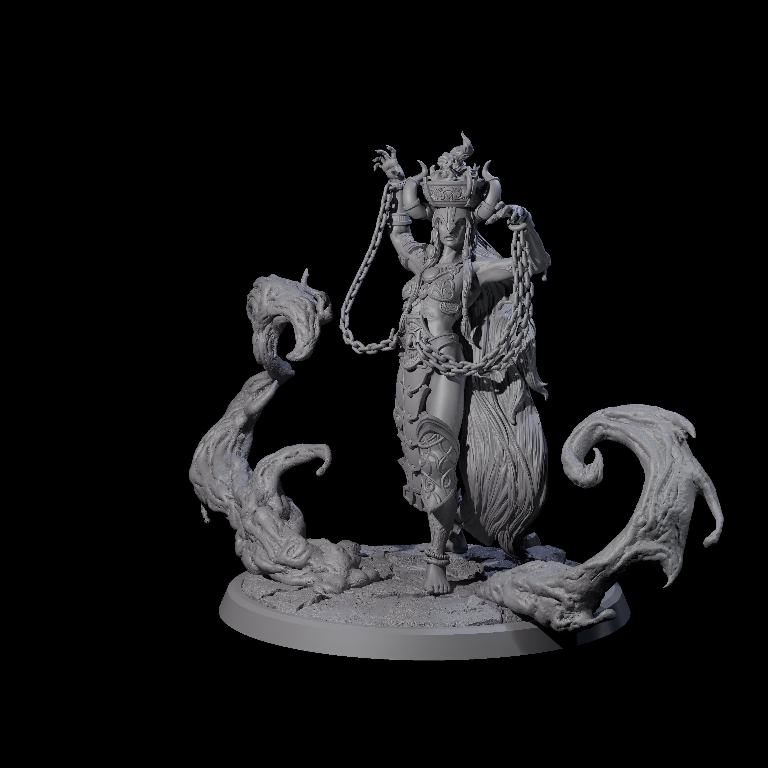Chainbound Kyton Priestess D Miniature for Dungeons and Dragons, Pathfinder or other TTRPGs