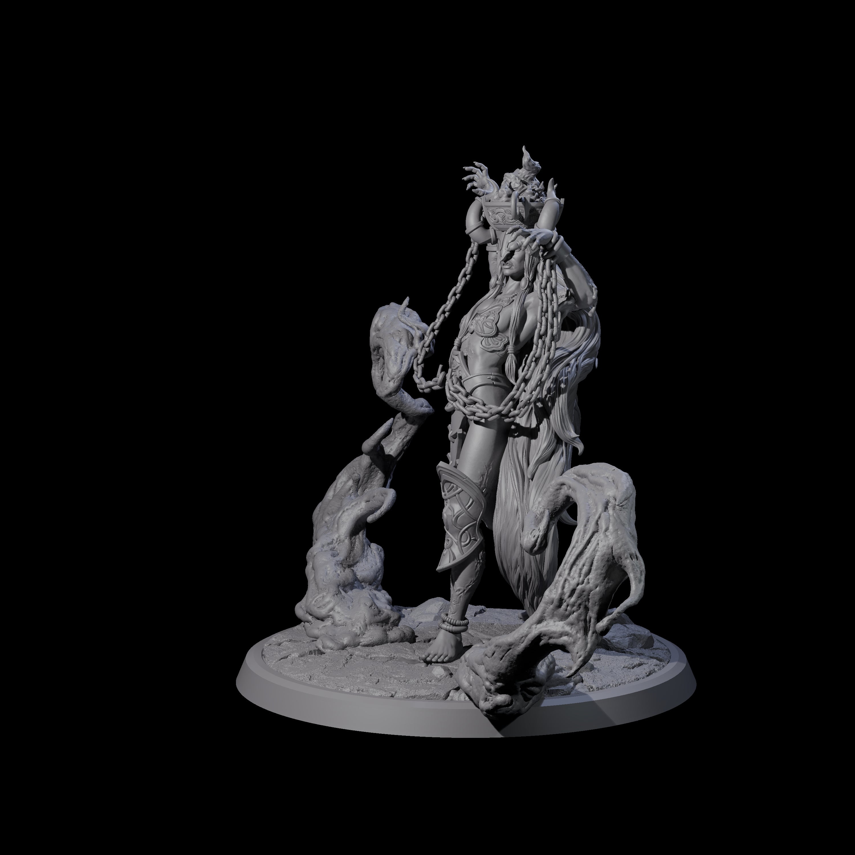 Chainbound Kyton Priestess D Miniature for Dungeons and Dragons, Pathfinder or other TTRPGs