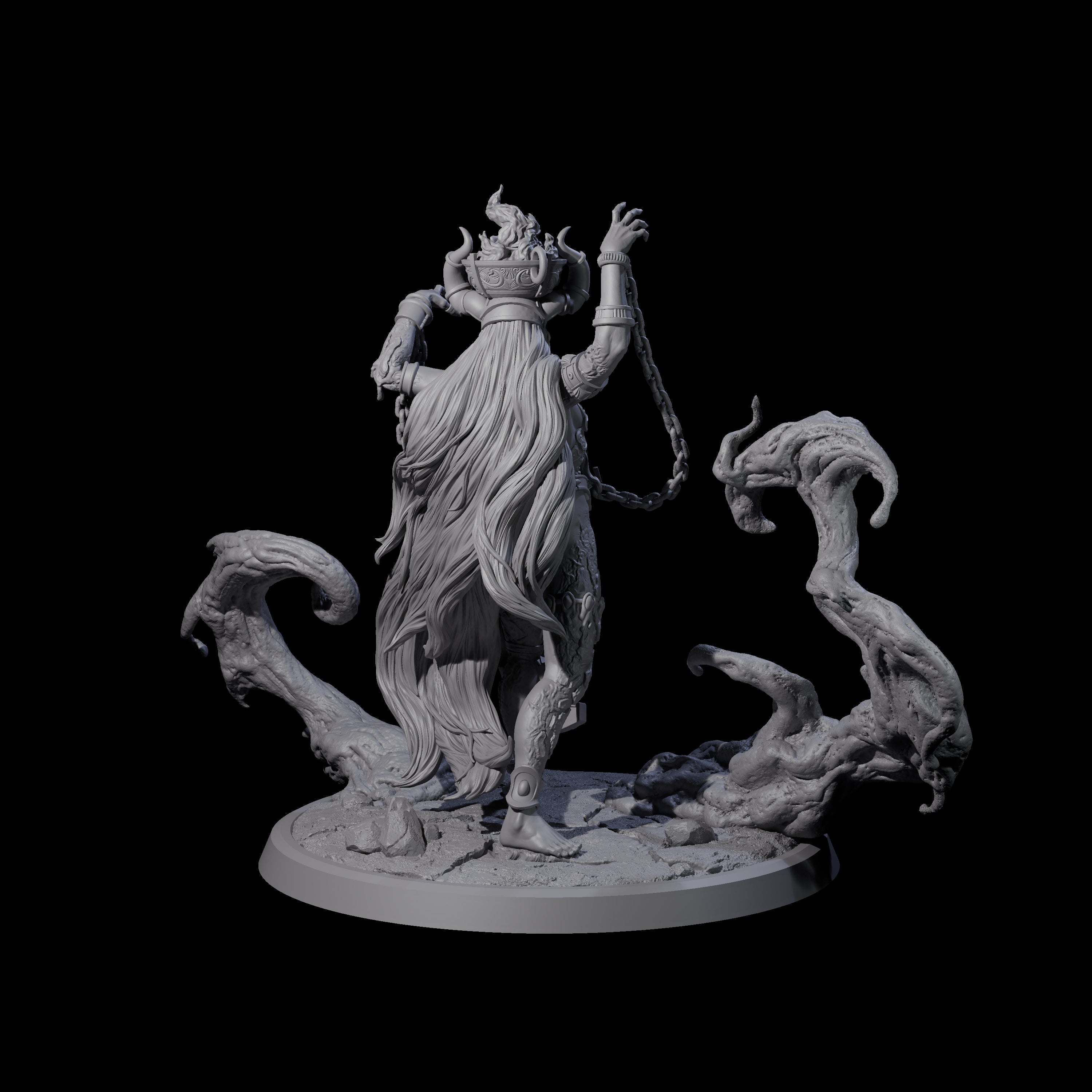 Chainbound Kyton Priestess D Miniature for Dungeons and Dragons, Pathfinder or other TTRPGs