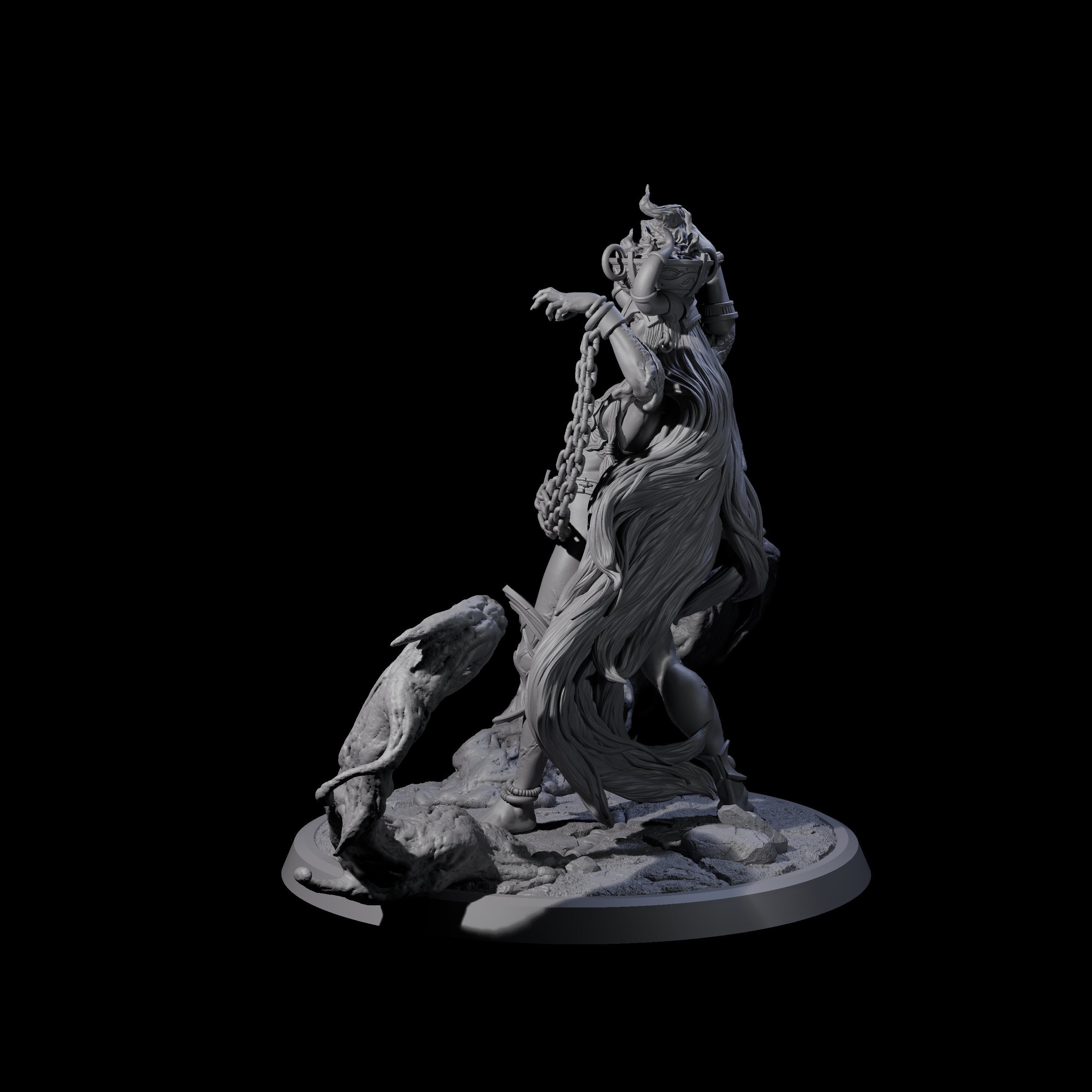 Chainbound Kyton Priestess D Miniature for Dungeons and Dragons, Pathfinder or other TTRPGs