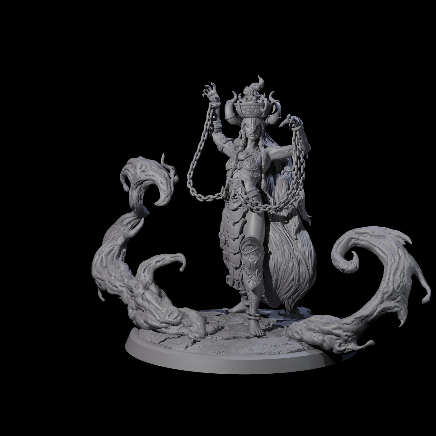 Chainbound Kyton Priestess D Miniature for Dungeons and Dragons, Pathfinder or other TTRPGs