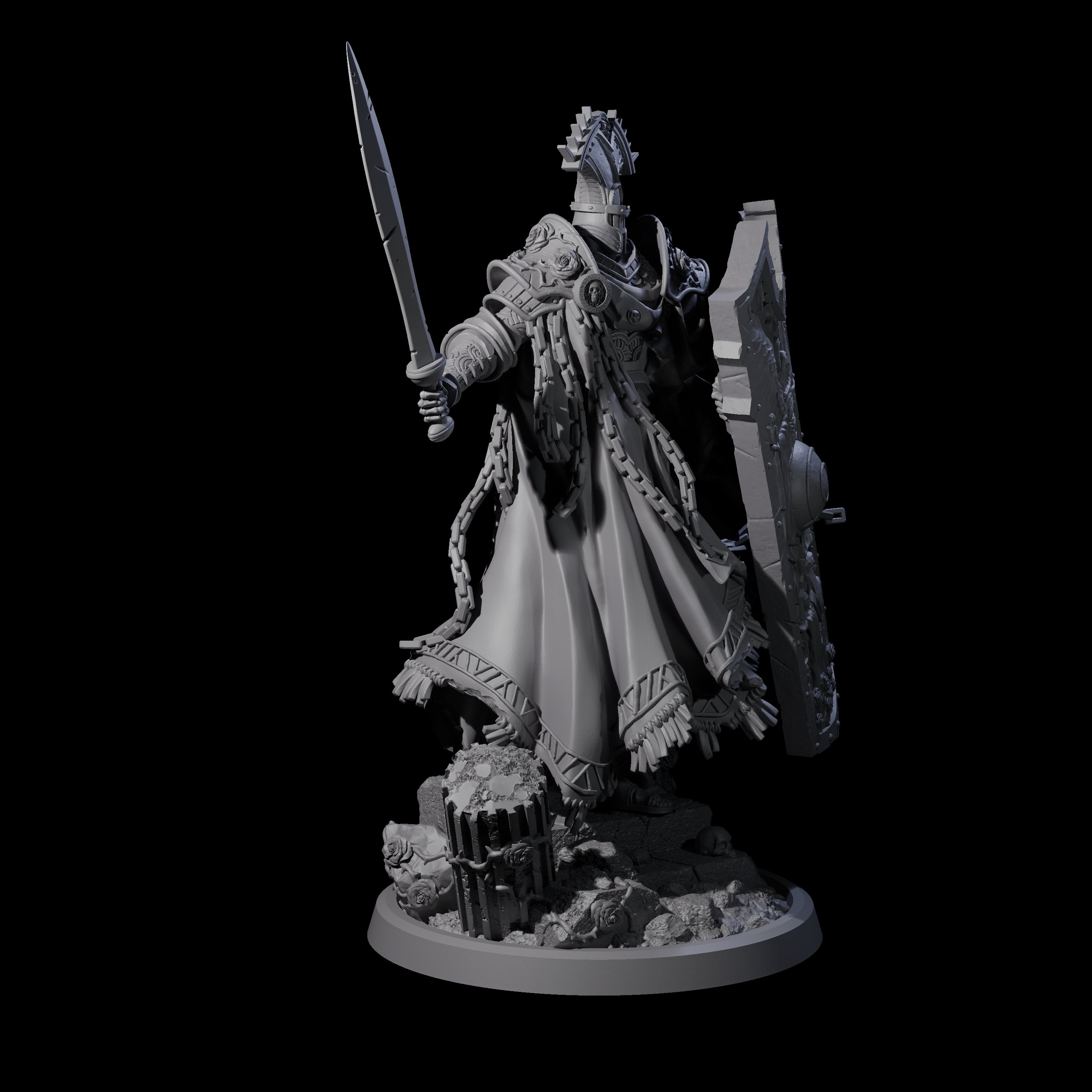 Chained Paladin of the Holy Light Miniature for Dungeons and Dragons, Pathfinder or other TTRPGs