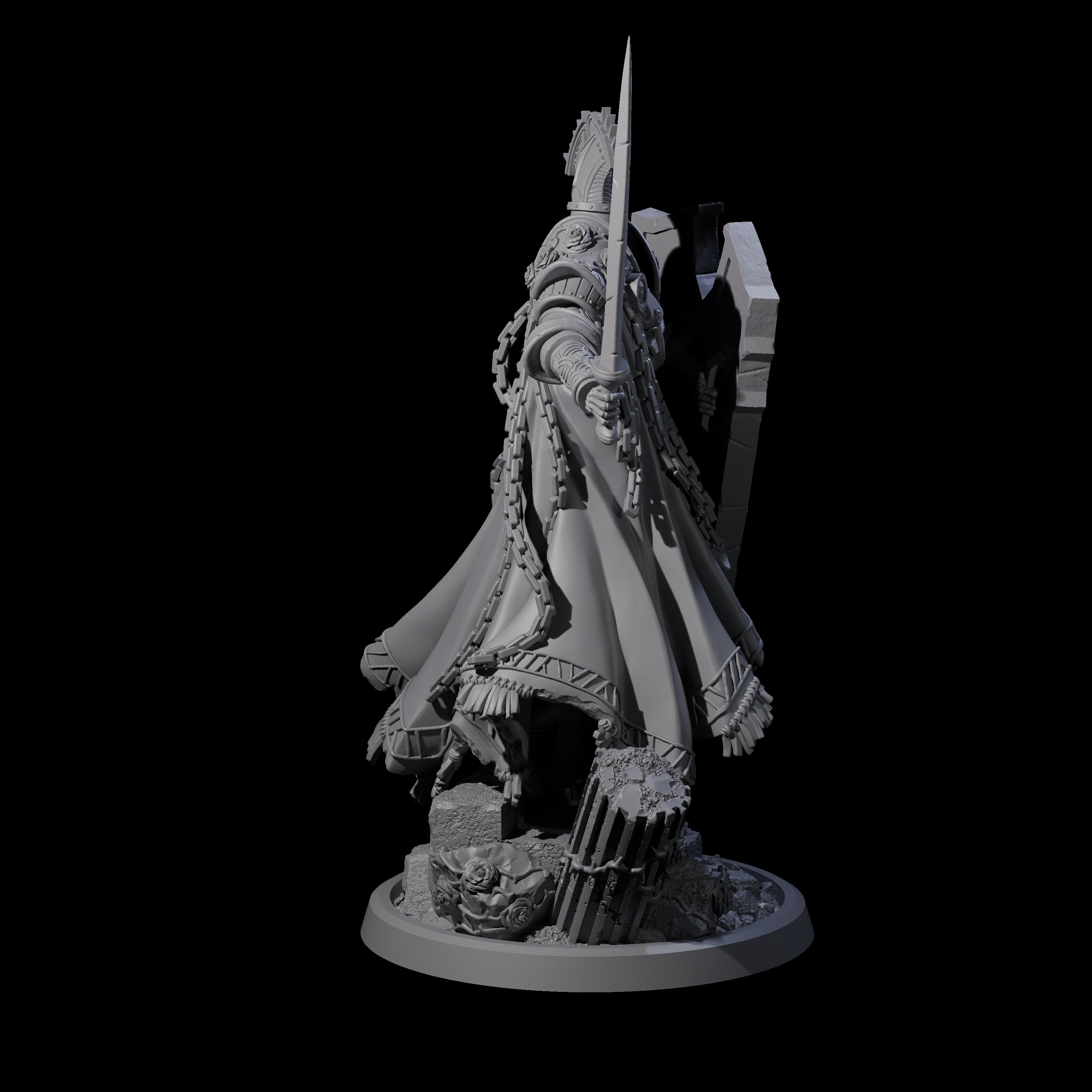 Chained Paladin of the Holy Light Miniature for Dungeons and Dragons, Pathfinder or other TTRPGs