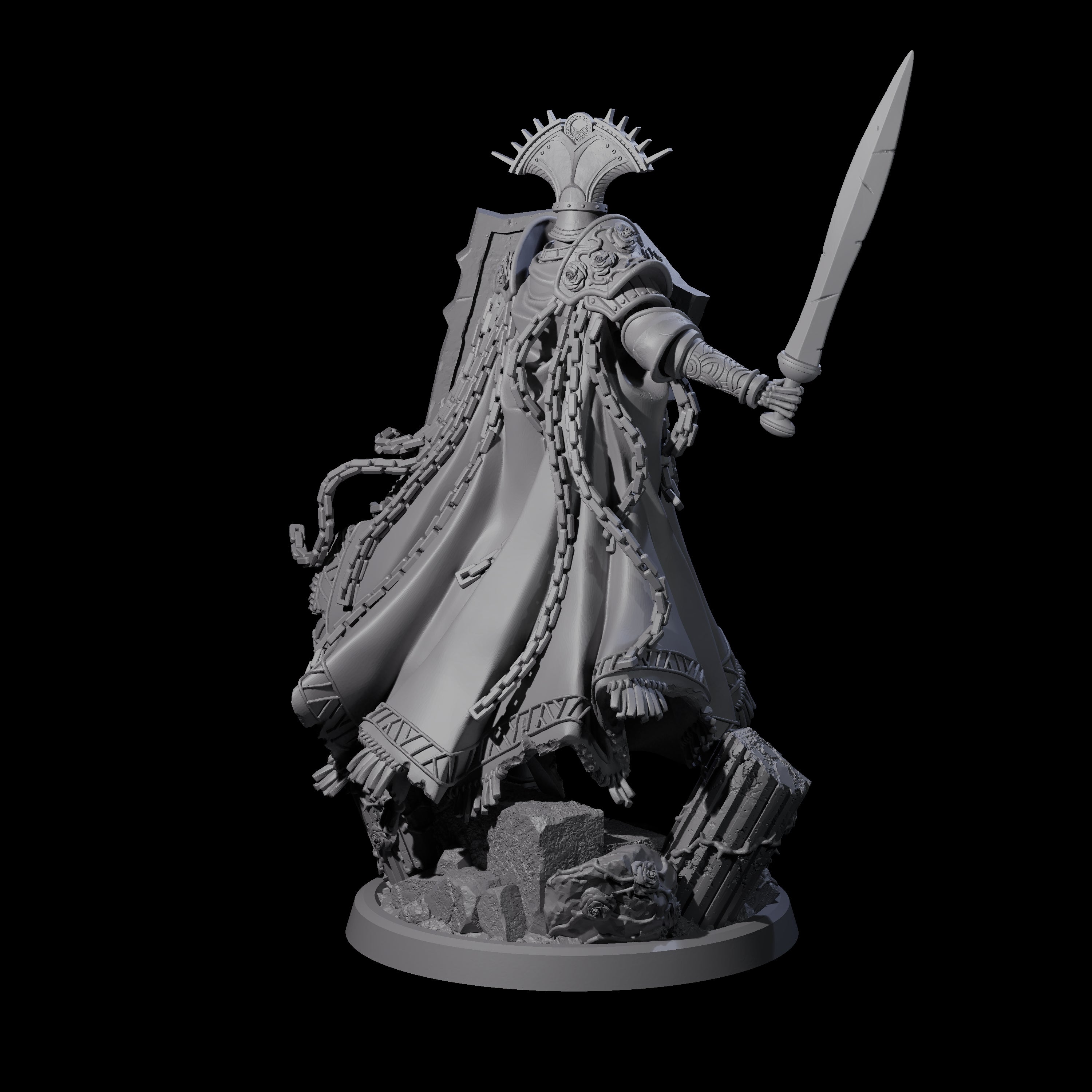 Chained Paladin of the Holy Light Miniature for Dungeons and Dragons, Pathfinder or other TTRPGs