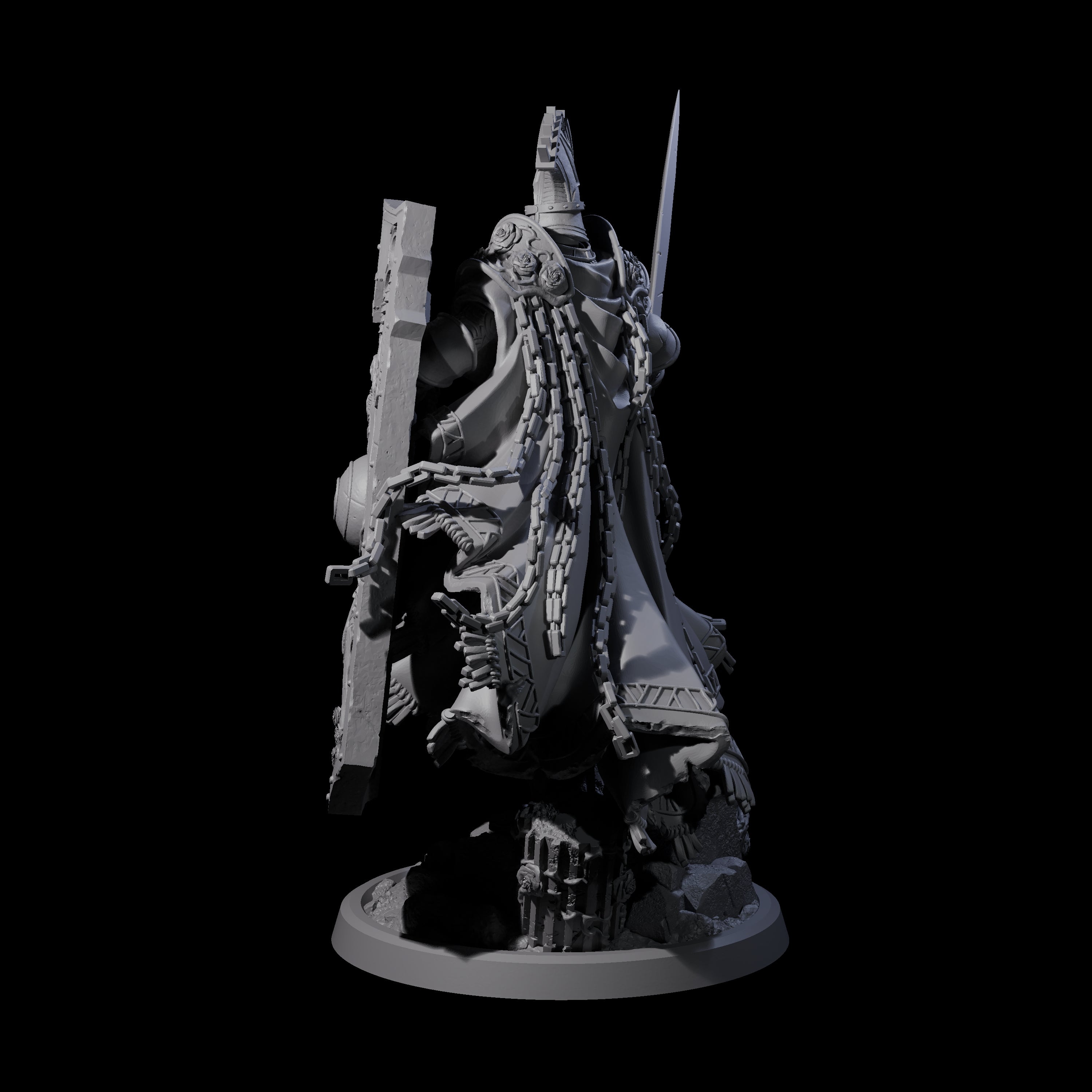 Chained Paladin of the Holy Light Miniature for Dungeons and Dragons, Pathfinder or other TTRPGs