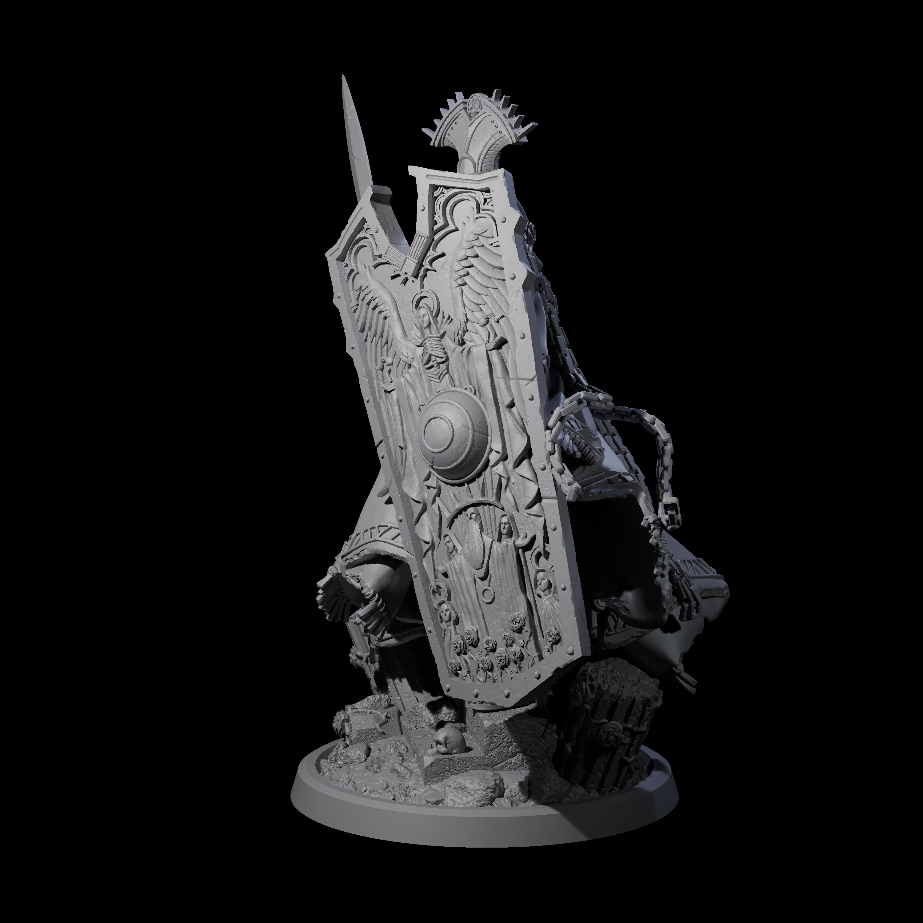 Chained Paladin of the Holy Light Miniature for Dungeons and Dragons, Pathfinder or other TTRPGs