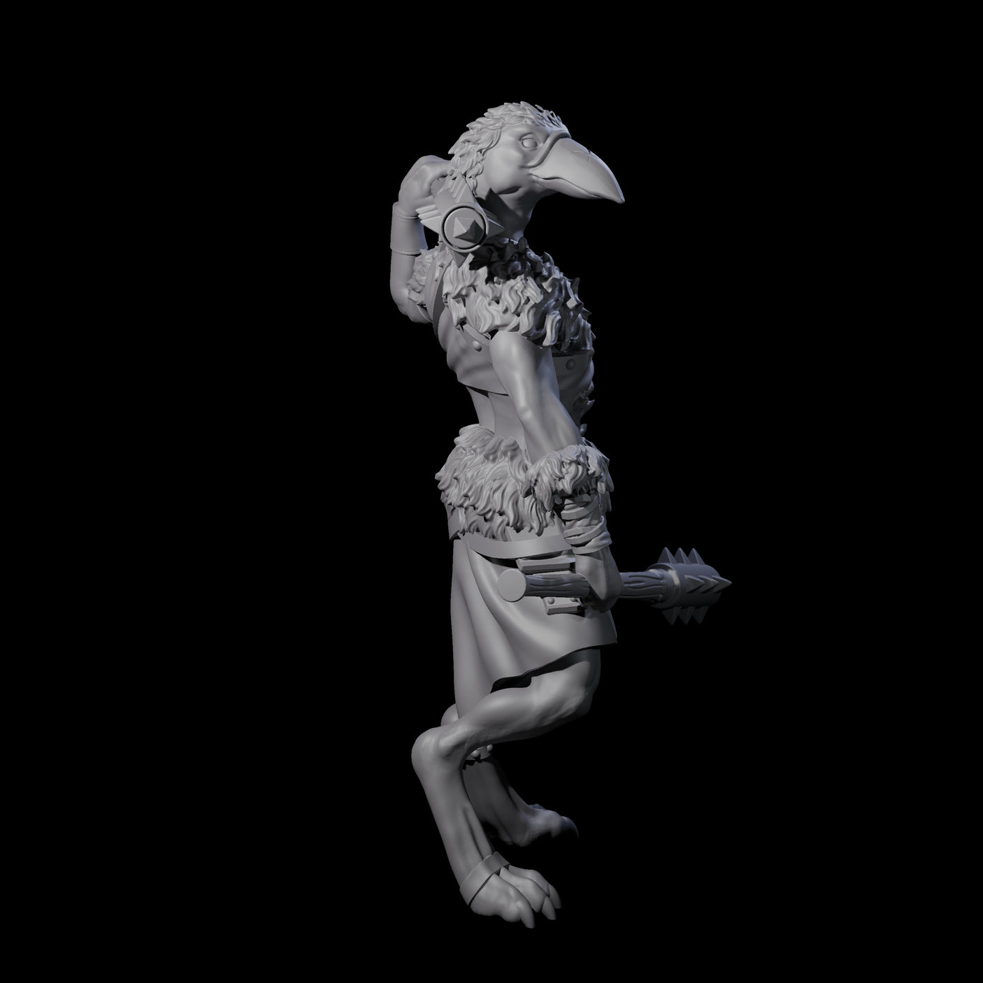 Challenging Kenku Barbarian Miniature for Dungeons and Dragons, Pathfinder or other TTRPGs
