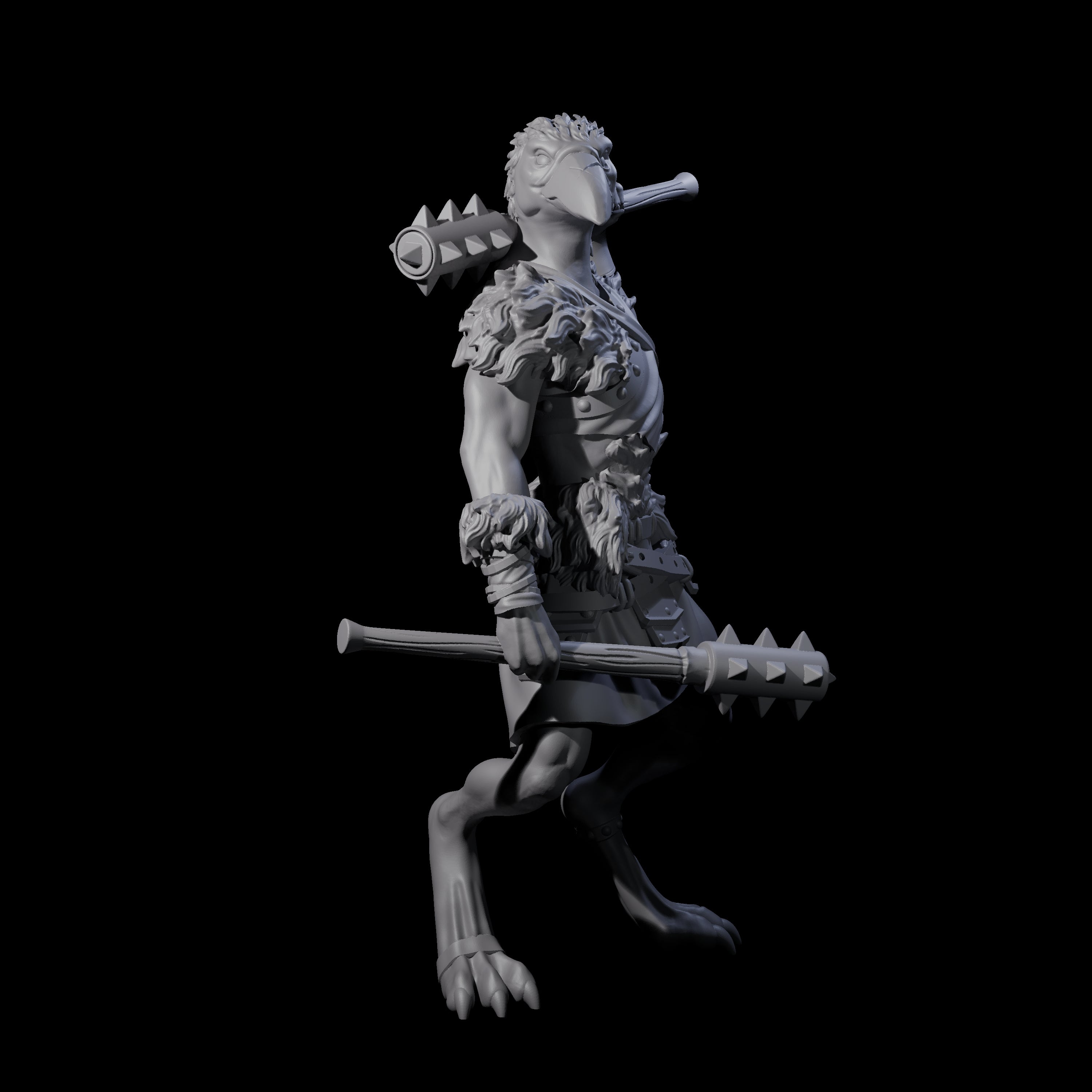 Challenging Kenku Barbarian Miniature for Dungeons and Dragons, Pathfinder or other TTRPGs