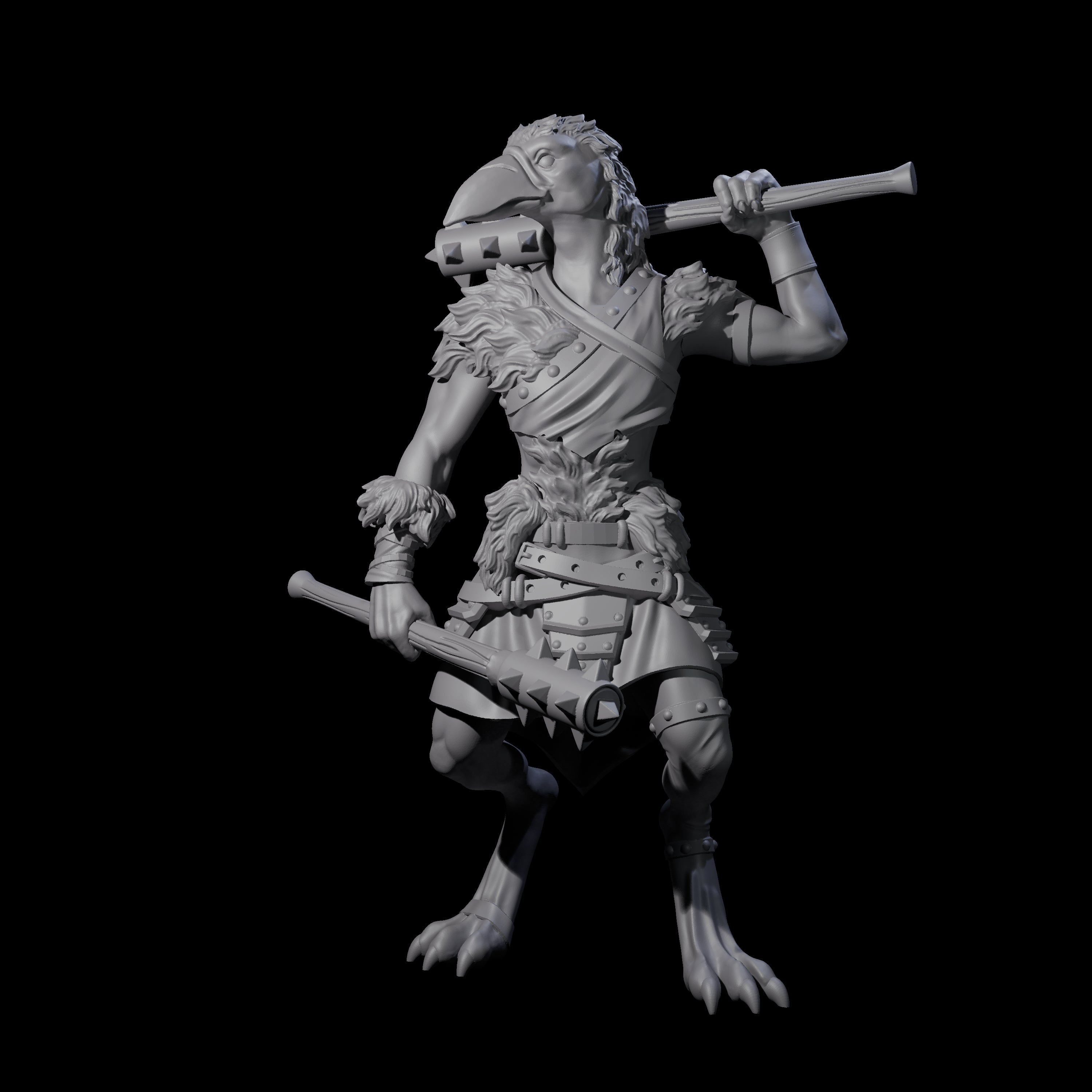 Challenging Kenku Barbarian Miniature for Dungeons and Dragons, Pathfinder or other TTRPGs