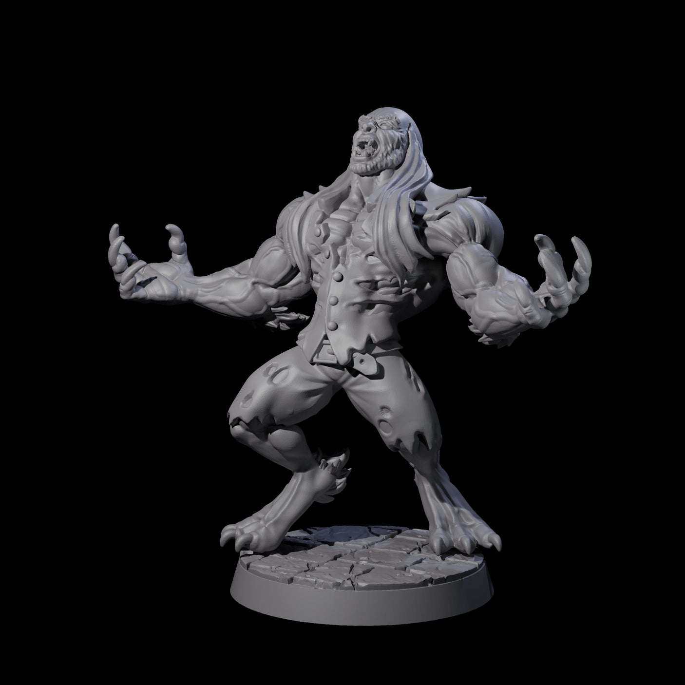 Changing Werewolf Miniature for Dungeons and Dragons, Pathfinder or other TTRPGs