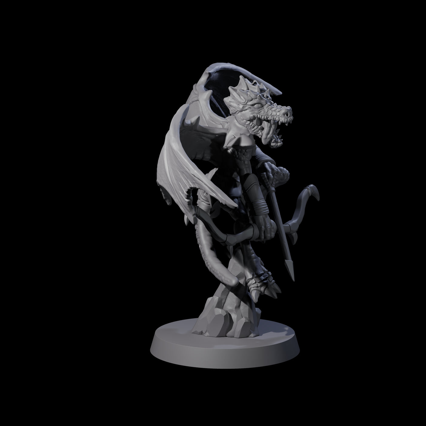 Charged Winged Kobold B Miniature for Dungeons and Dragons, Pathfinder or other TTRPGs