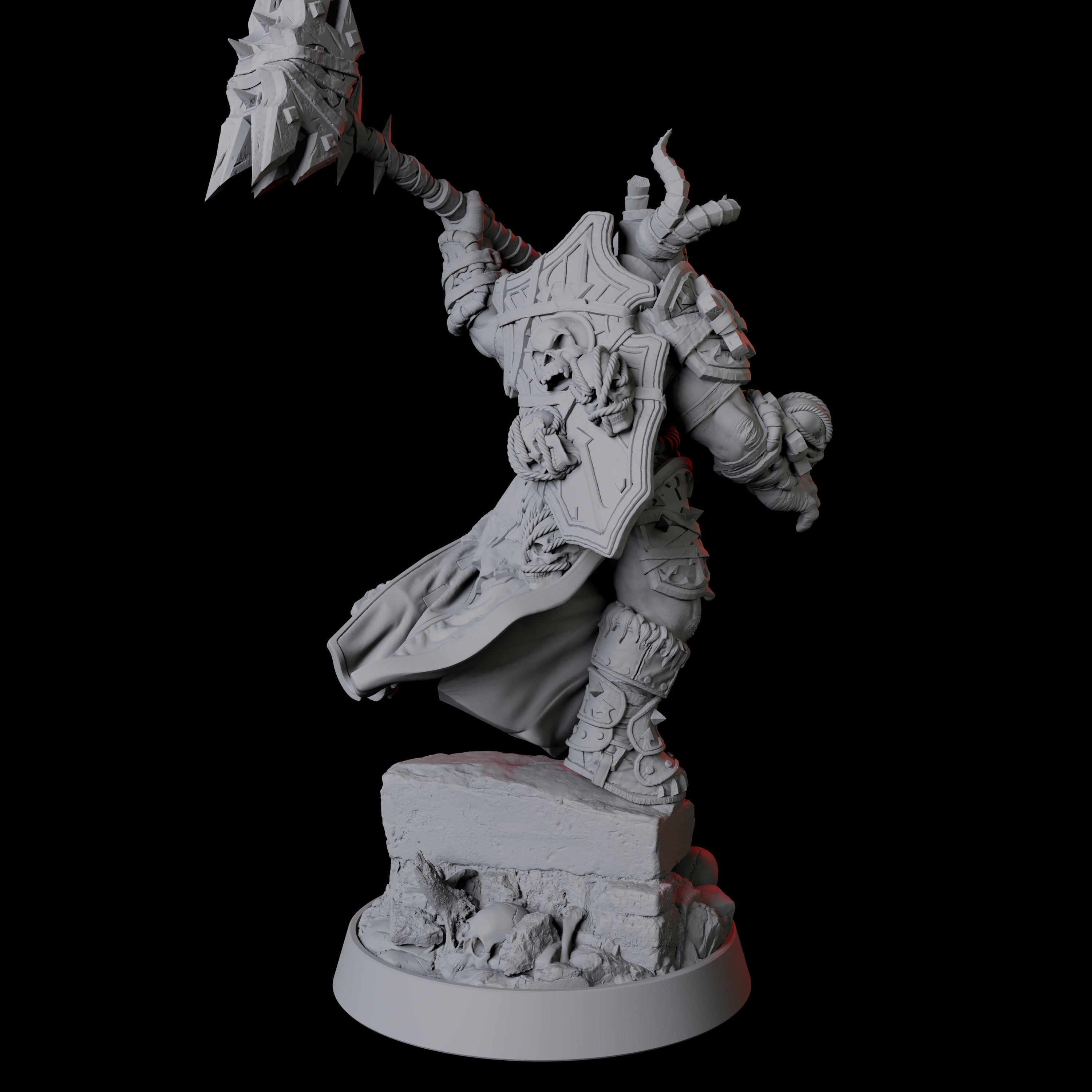 Charging Armoured Barbarian Miniature for Dungeons and Dragons