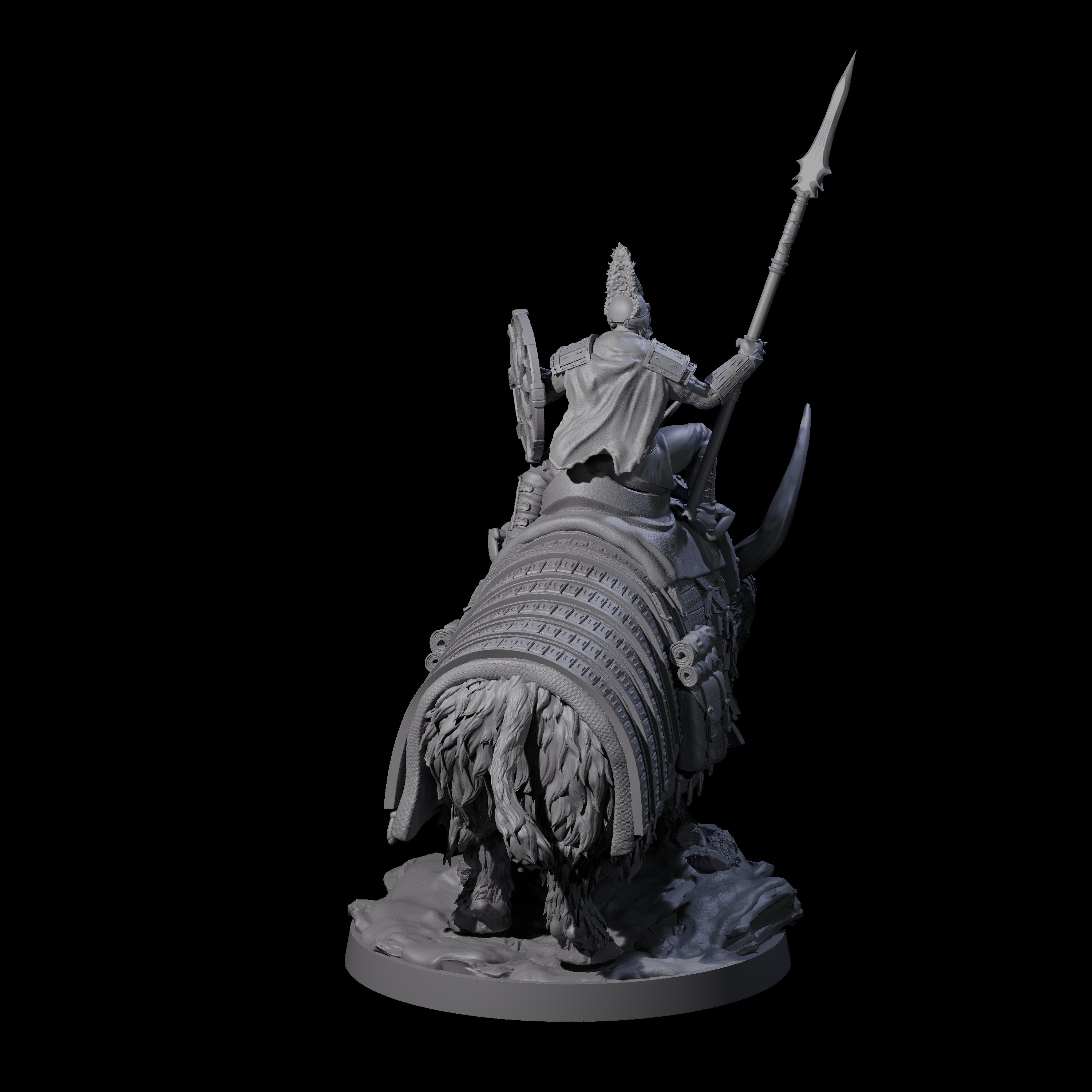 Charging Battle Yak Rider C Miniature for Dungeons and Dragons, Pathfinder or other TTRPGs