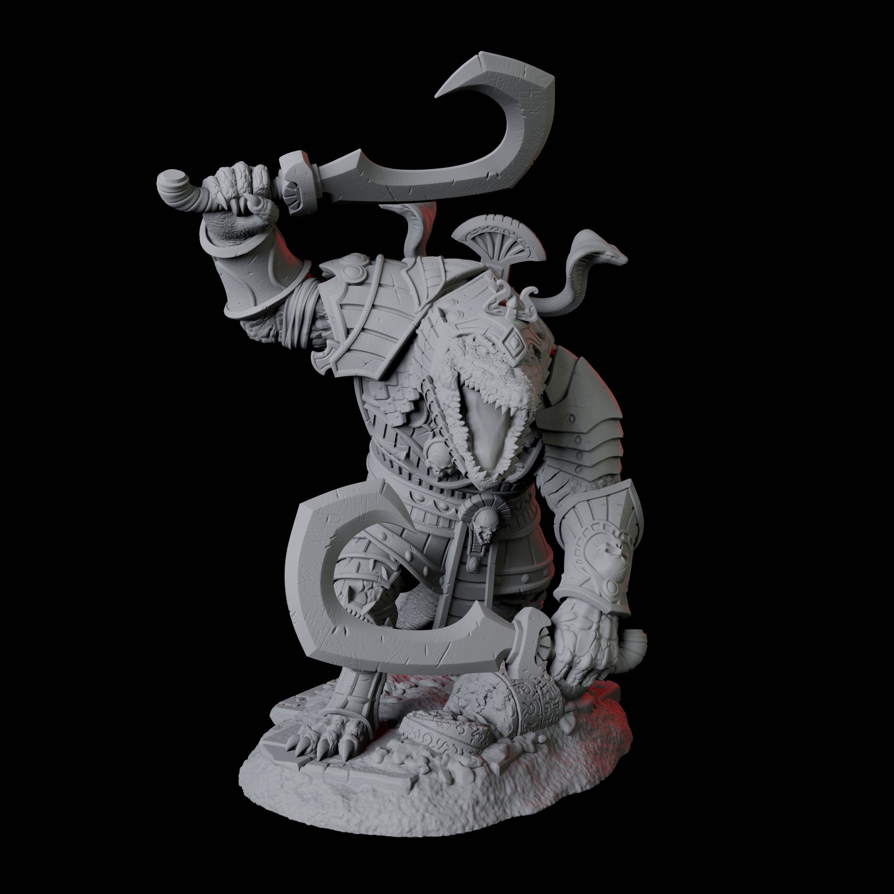 Charging Crocodile Lizardfolk Soldier A Miniature for Dungeons and Dragons, Pathfinder or other TTRPGs