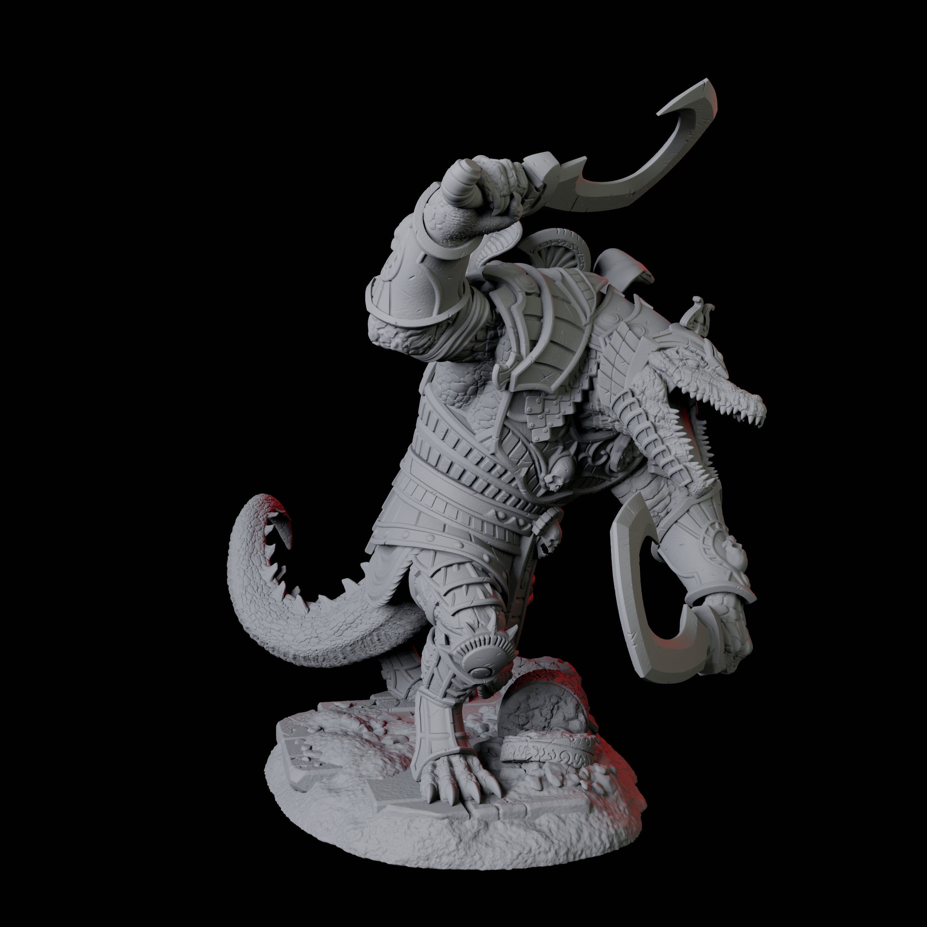 Charging Crocodile Lizardfolk Soldier A Miniature for Dungeons and Dragons, Pathfinder or other TTRPGs