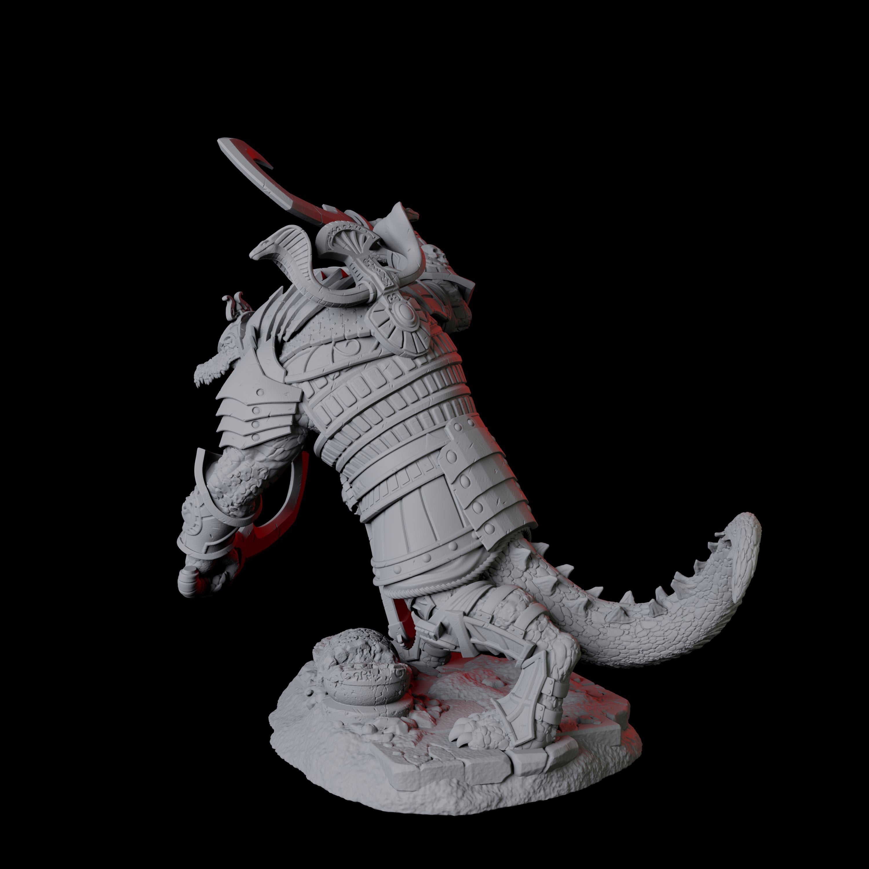 Charging Crocodile Lizardfolk Soldier A Miniature for Dungeons and Dragons, Pathfinder or other TTRPGs