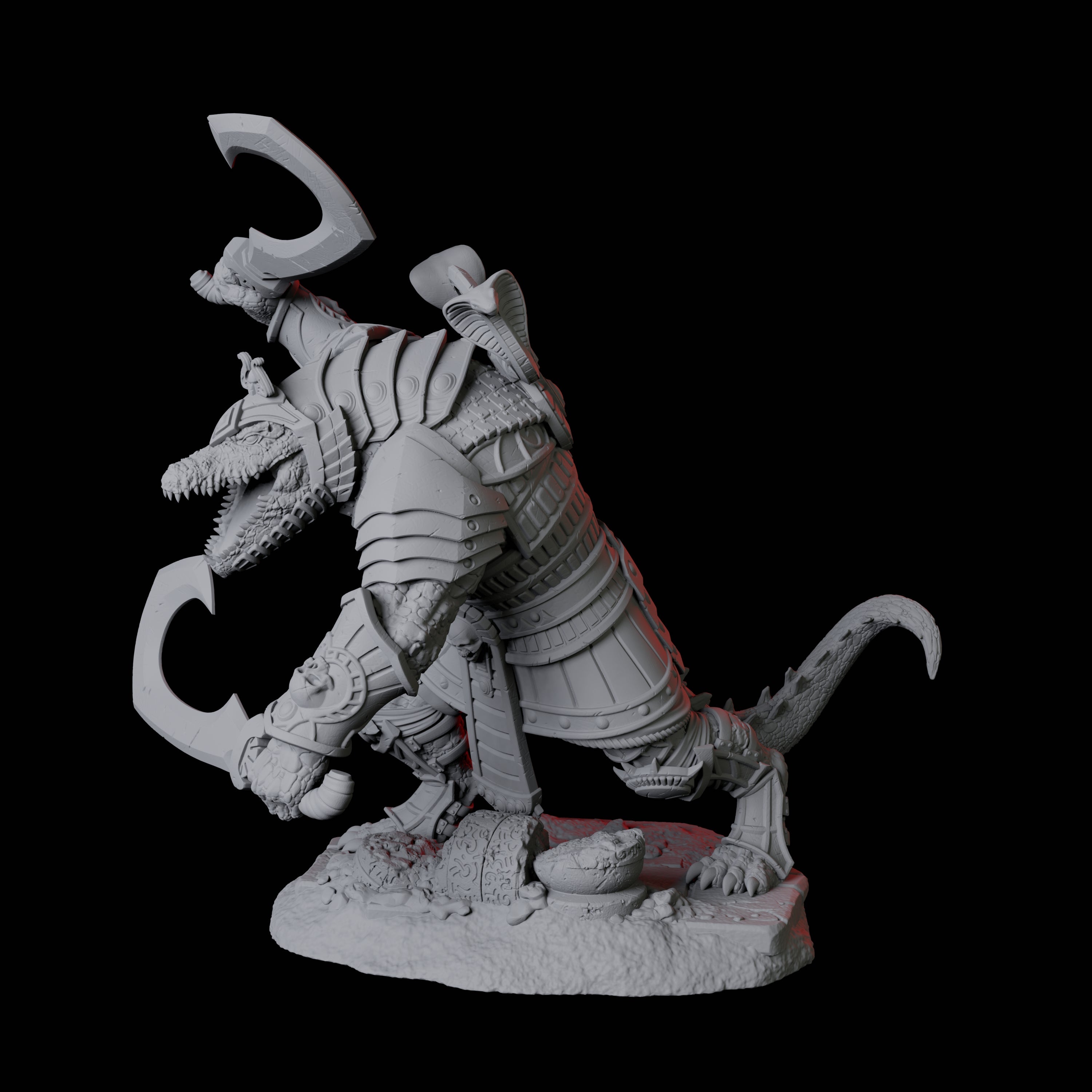 Charging Crocodile Lizardfolk Soldier A Miniature for Dungeons and Dragons, Pathfinder or other TTRPGs