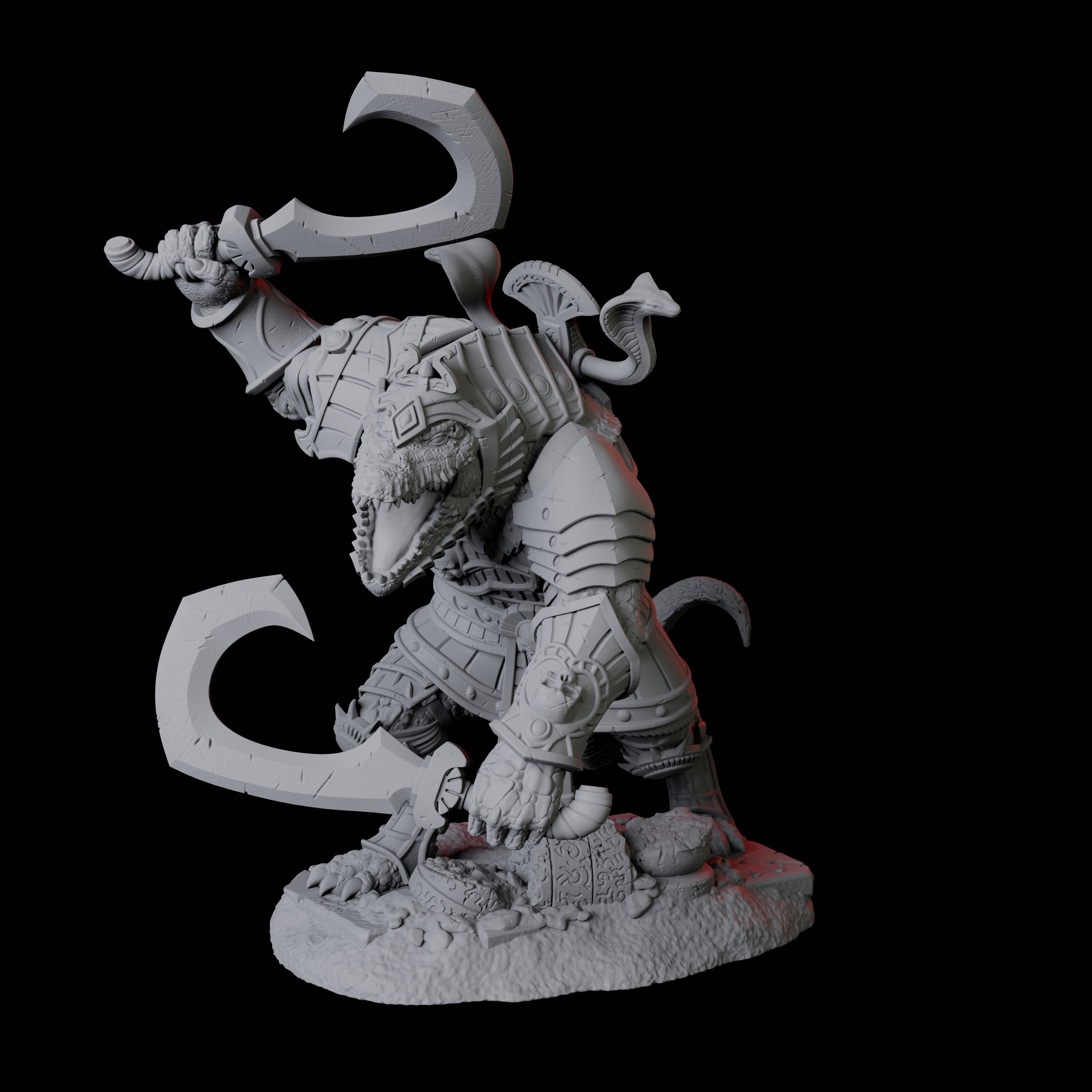 Charging Crocodile Lizardfolk Soldier A Miniature for Dungeons and Dragons, Pathfinder or other TTRPGs