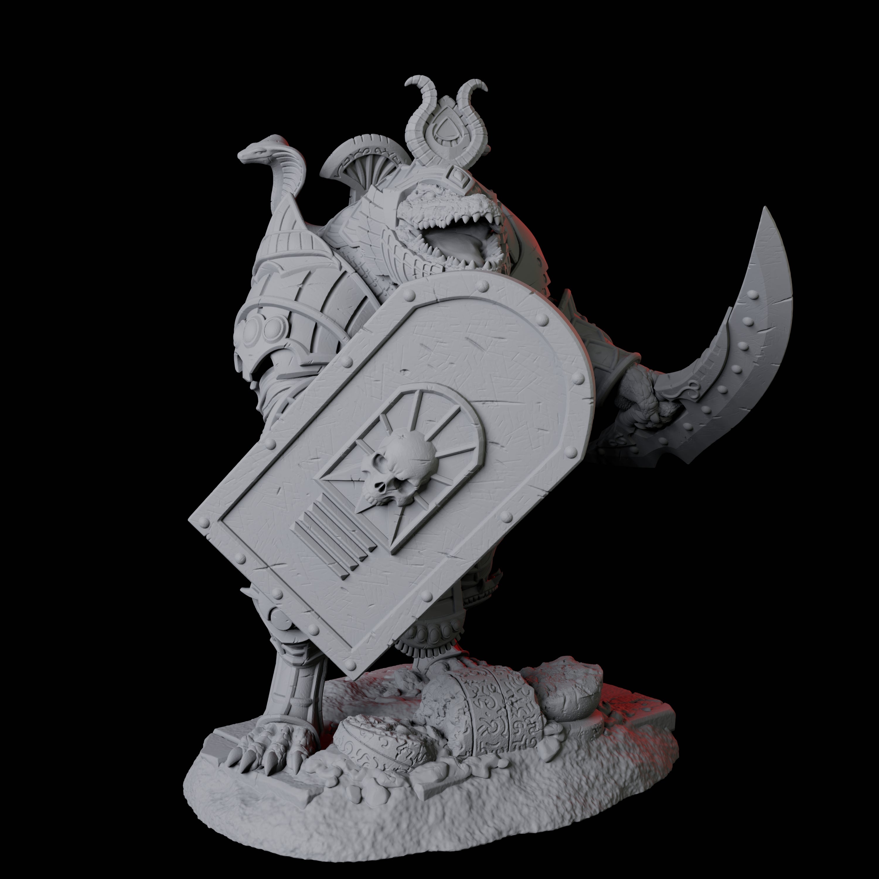 Charging Crocodile Lizardfolk Soldier B Miniature for Dungeons and Dragons, Pathfinder or other TTRPGs