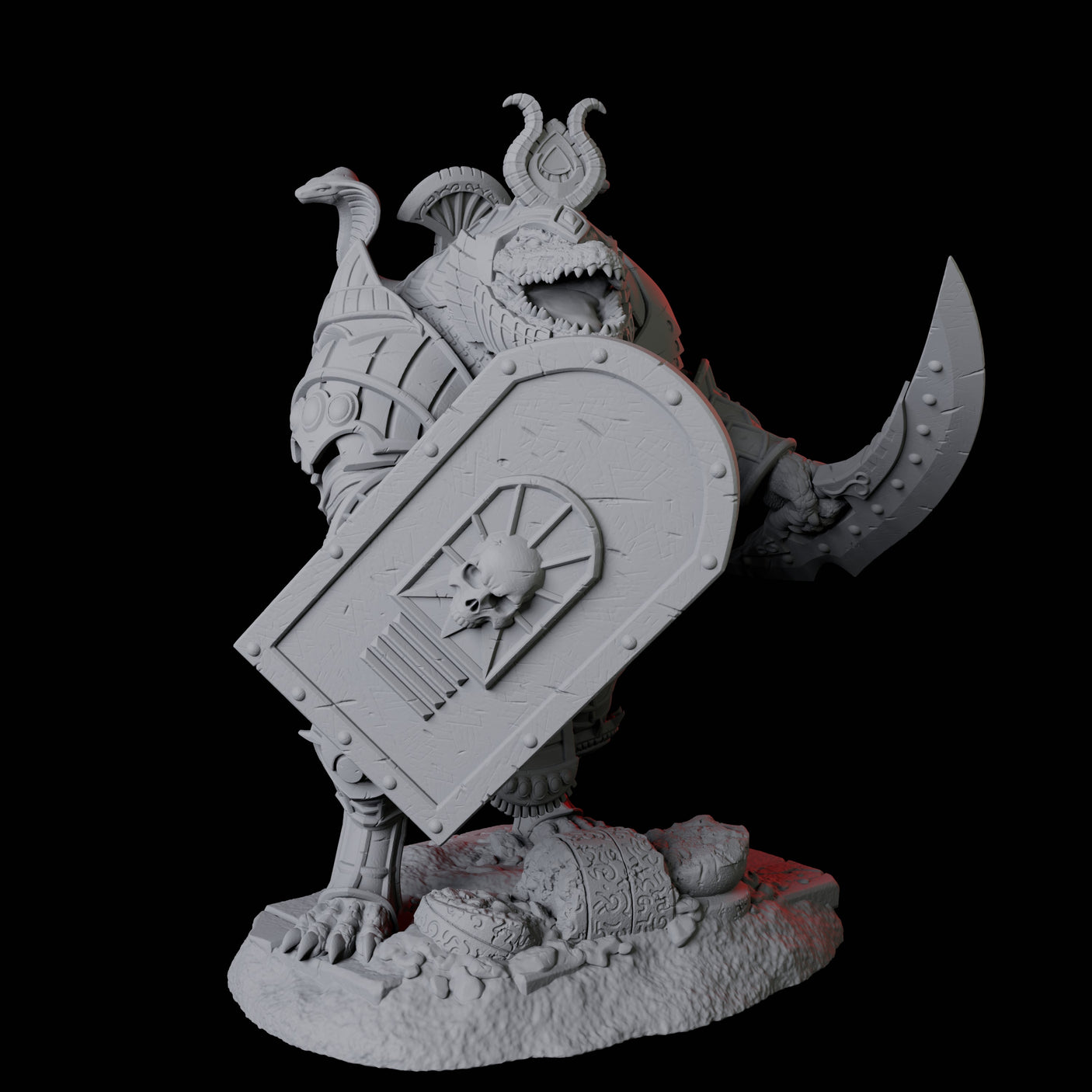 Charging Crocodile Lizardfolk Soldier B Miniature for Dungeons and Dragons, Pathfinder or other TTRPGs